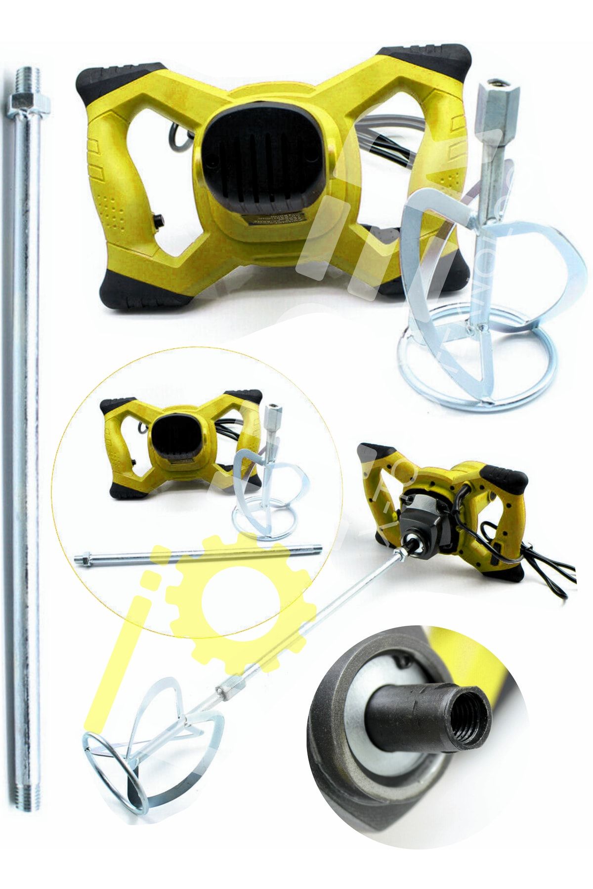 BÖHRER Pross Bakır Sargılı 6 Kademeli 3200 Watt Yellow Elektrikli Alçı Boya Harç Karıştırıcı Makinesi