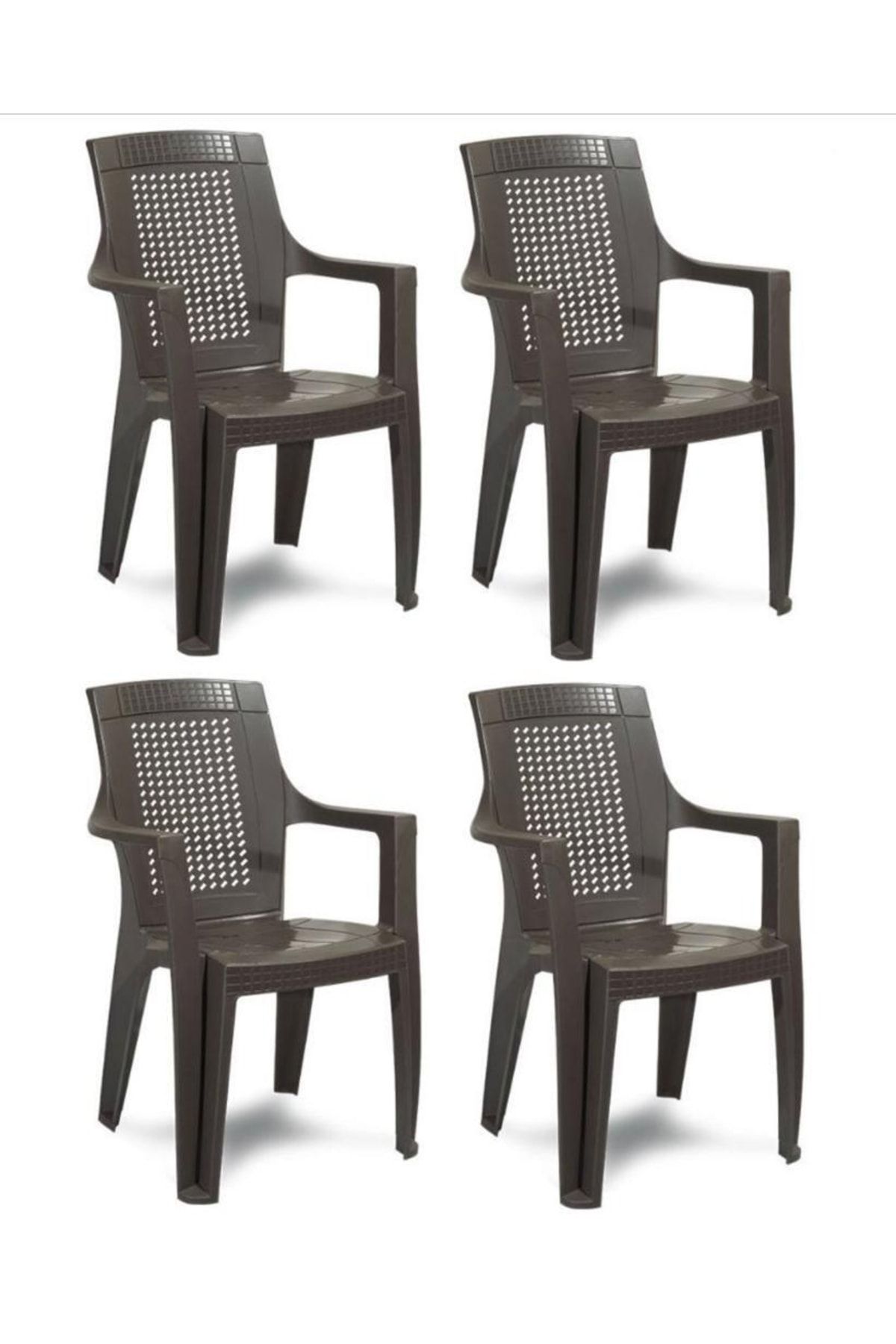 Gardelia Elegance Rattan Efektli Plastik Sandalye Bahçe Sandalyesi 4 Adet