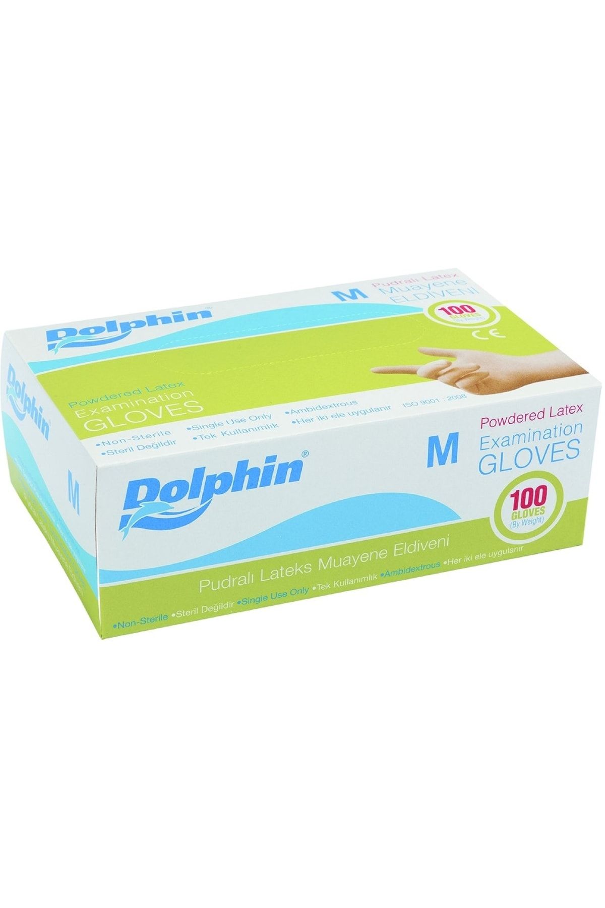 Dolphin Beyaz Lateks Eldiven Pudralı