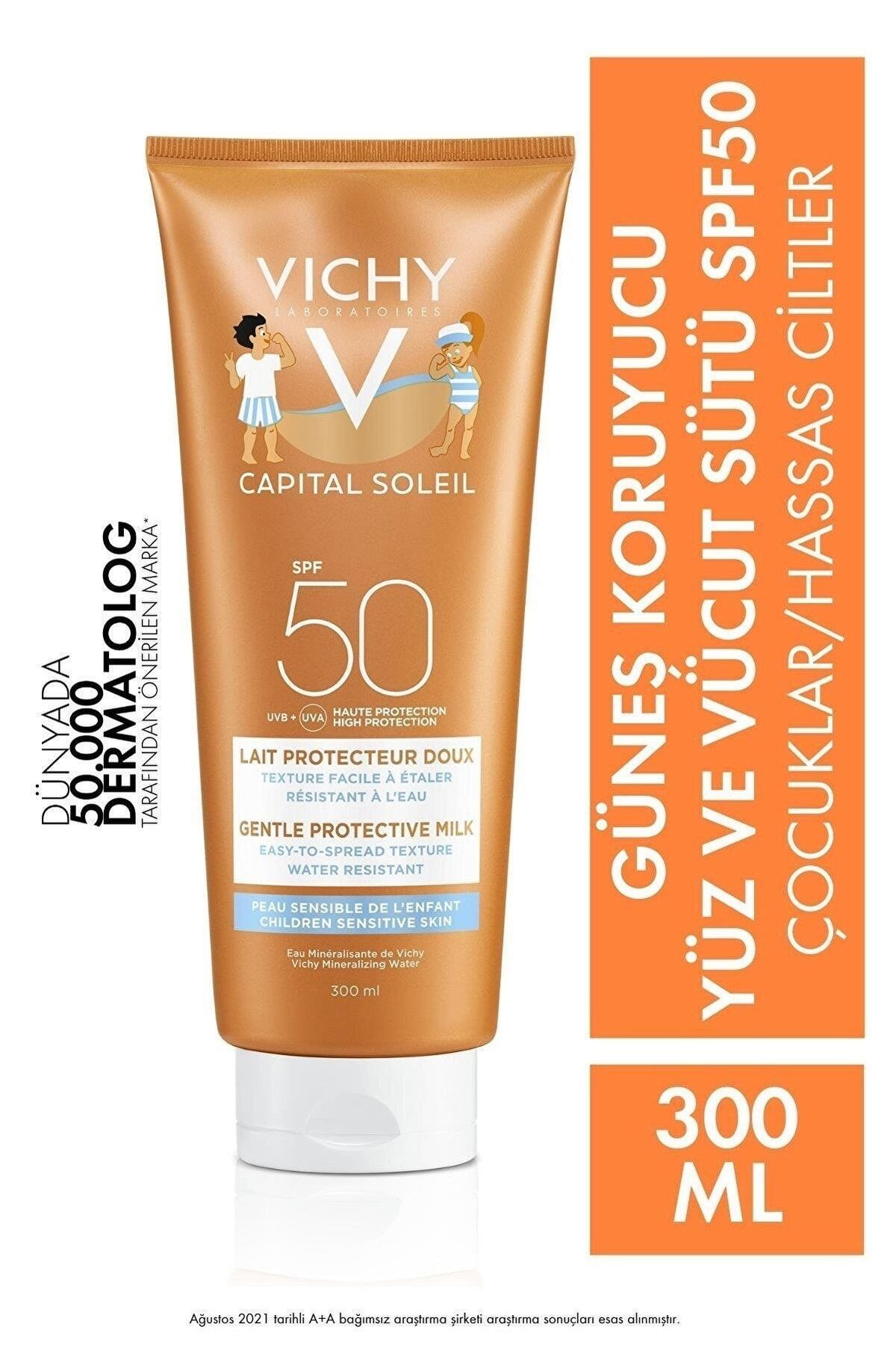 Vichy Capital Soleil Spf50 Gentle Protective Milk Children Sensitive Skin 300 Ml