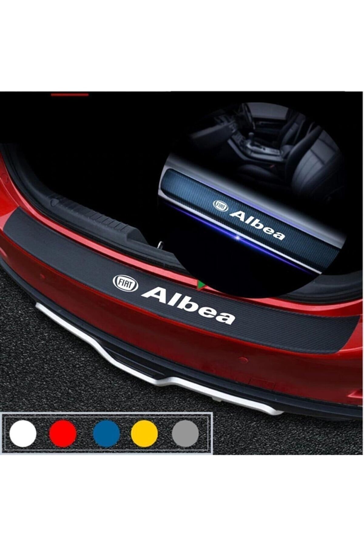 Özkaş ticaret Fiat Albea Için Bagaj Ve Kapı Eşiği Karbon Oto Sticker