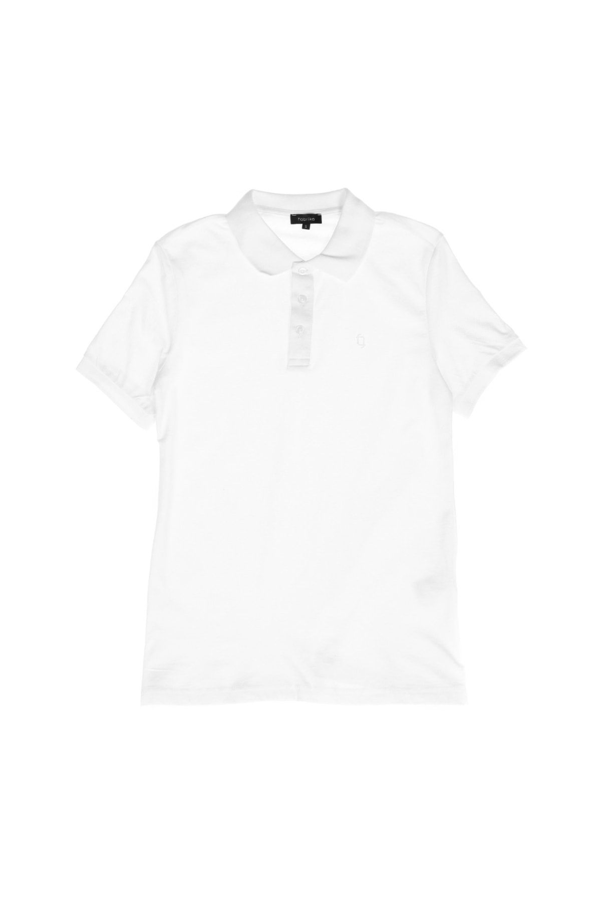 Fabrika Basic Düz Beyaz Erkek Polo T-shirt - Legolas