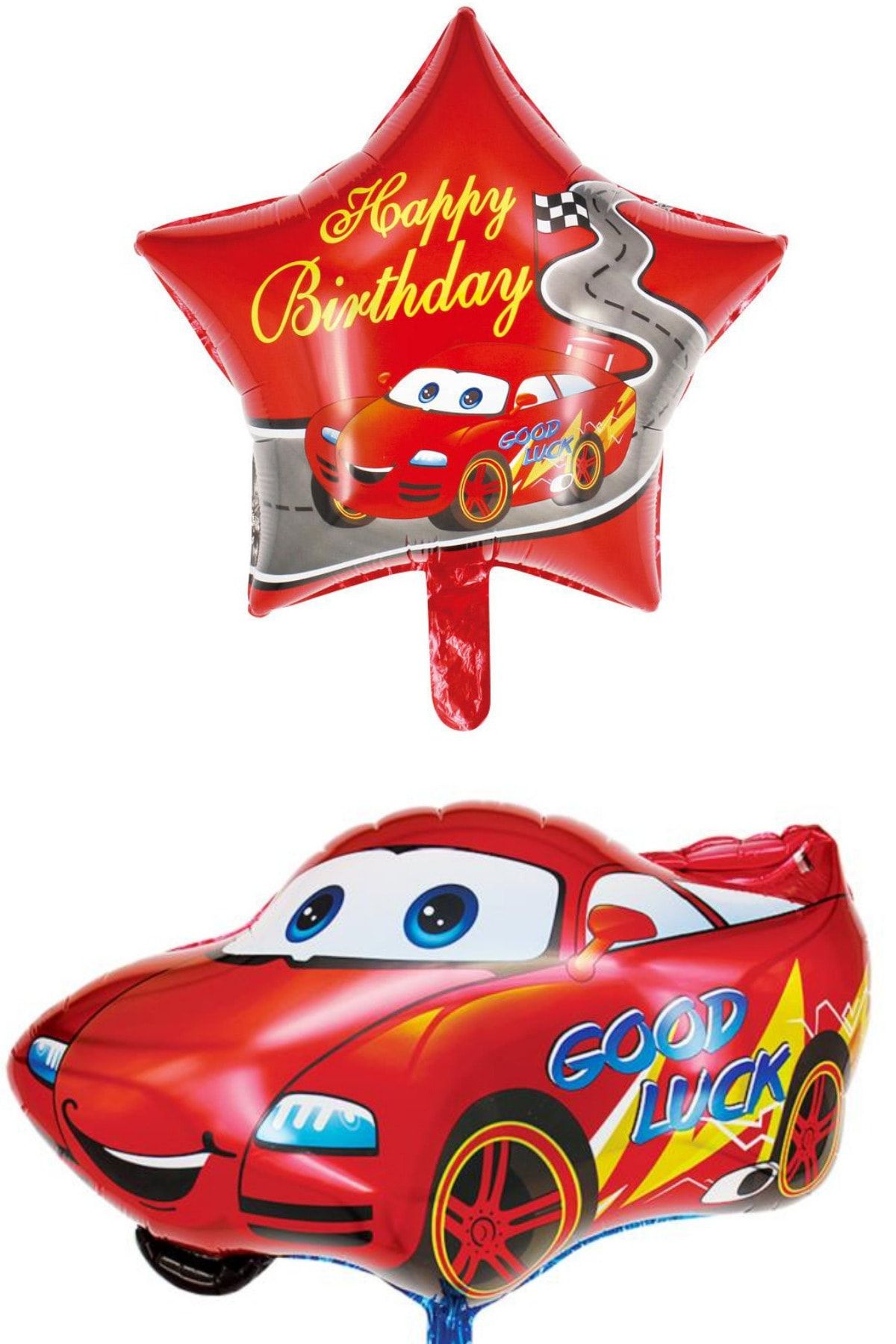 ELGALA Folyo Balon Cars Arabalar Temalı Helyum Balonlar 2 Adet 18 Inc