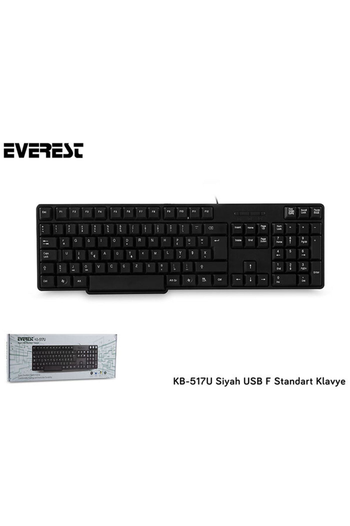 Everest Kb-517uf Siyah Usb F Standart Klavye