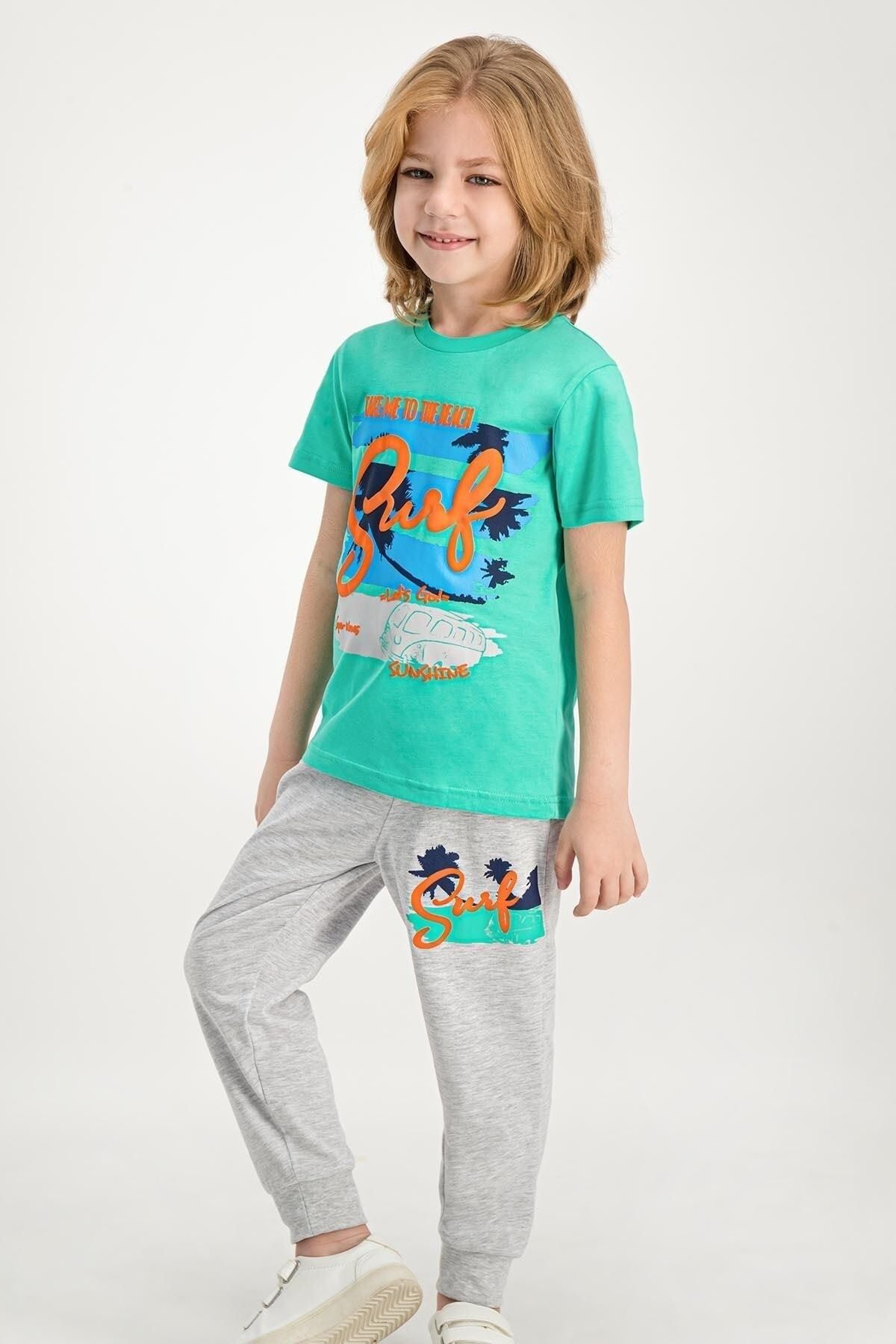 Rolypoly Rolypoly Surf Mint Kısa Kollu Erkek Çocuk Pijama Takımı