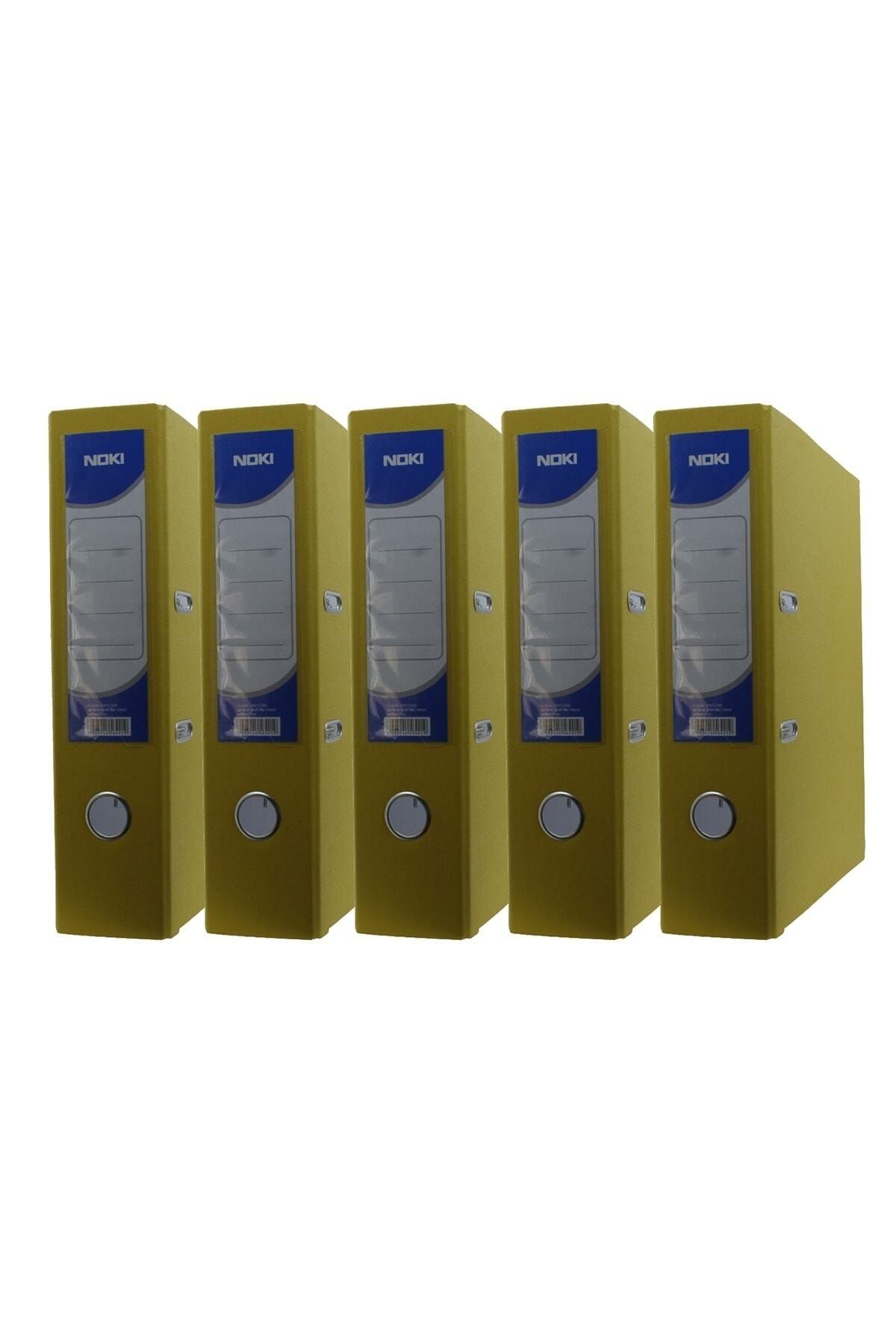 Noki Geniş Plastik Klasör (56411-030) Sarı 5 Li Paket