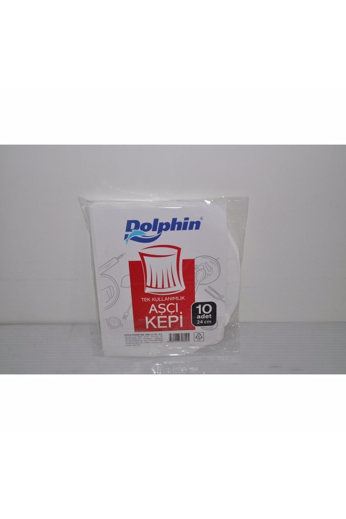 Dolphin Tek Kullanımlık Aşçı Kepi ( 10 Adet - 24 Cm )