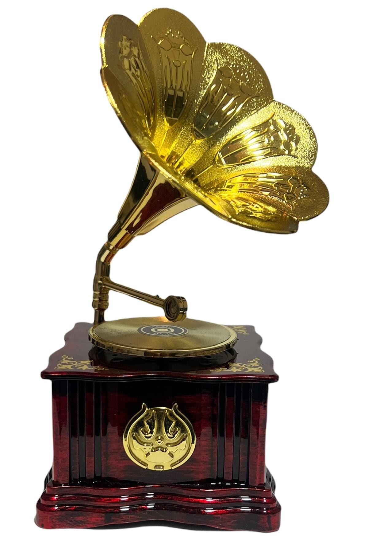 Genel Markalar Çok Renkli Nostalji Dekoratif Gramafon Müzik Kutusu 16 Cm 10 Cm