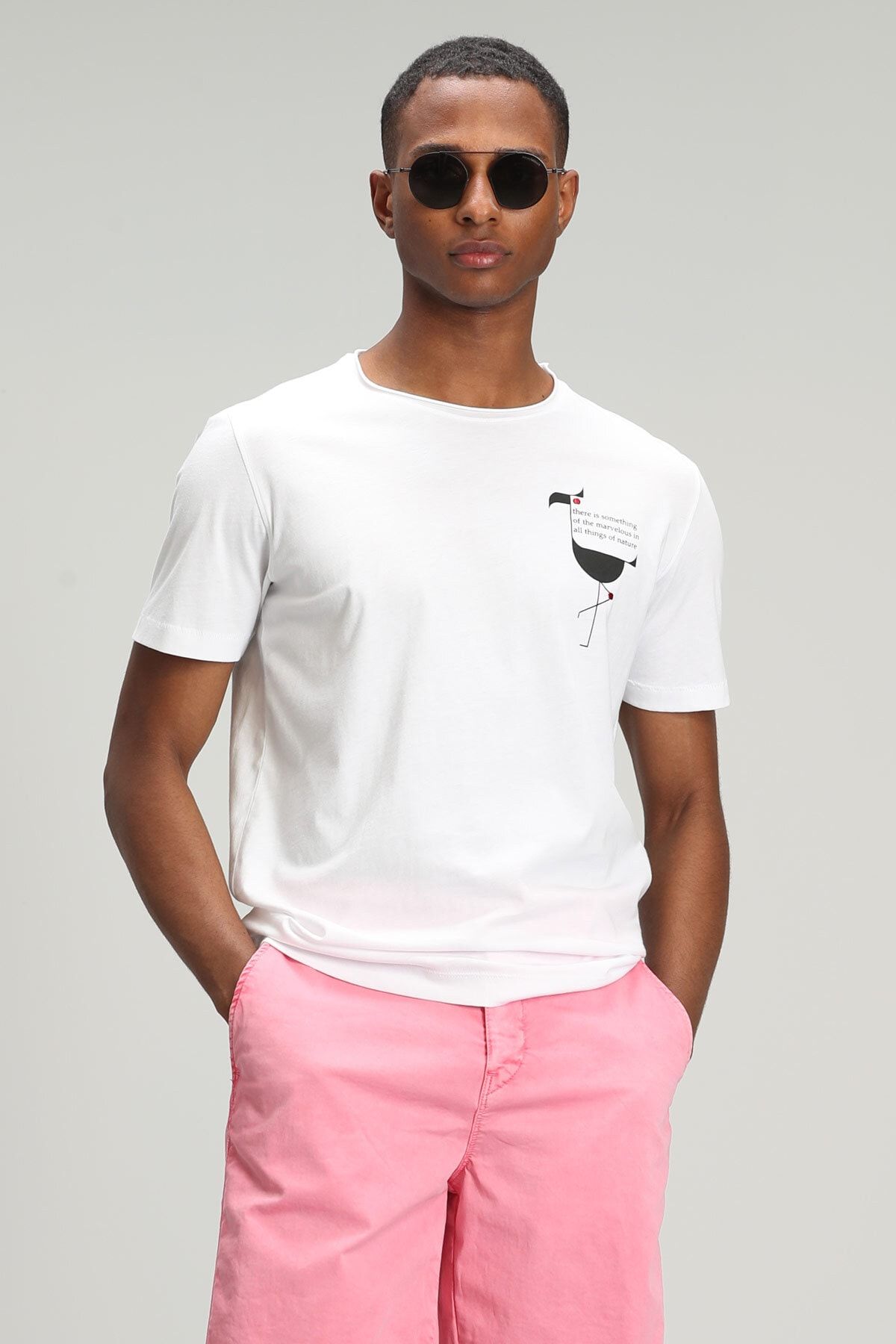 Lufian Kartago Modern Grafik T- Shirt Beyaz