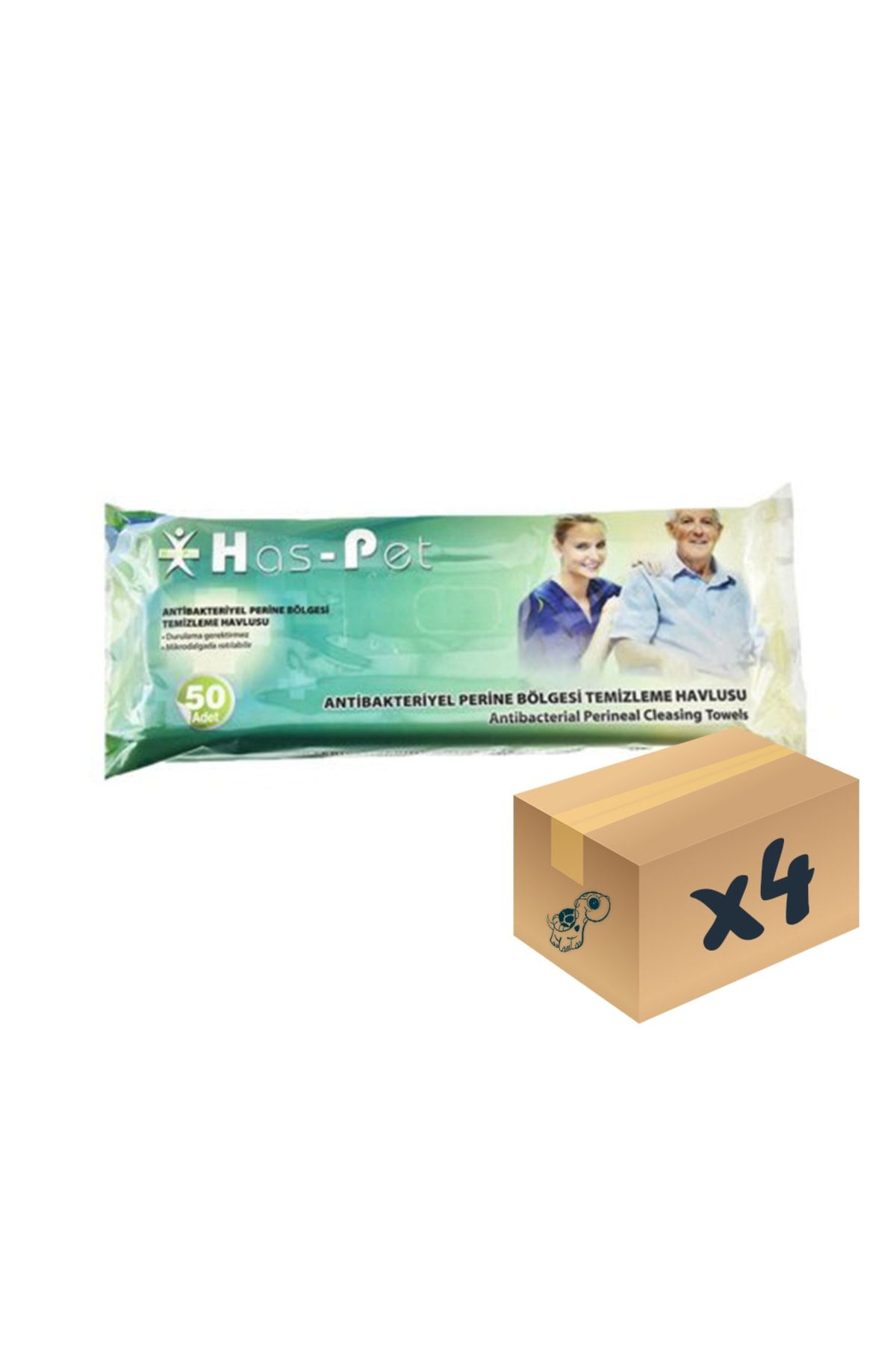 Has-Pet Antibakteriyel Perine Bölgesi Temizleme Havlusu 30×32 Cm 50’li 4 Paket