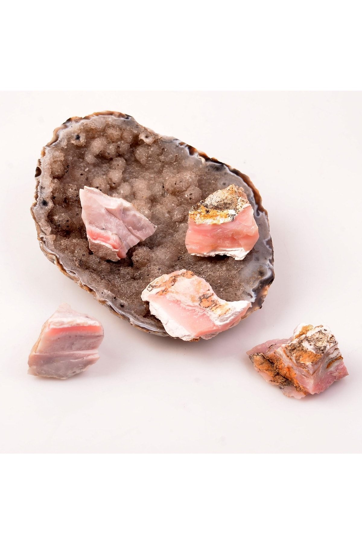 Taş Sandığı Ham Pembe Opal Taşı Kütle
