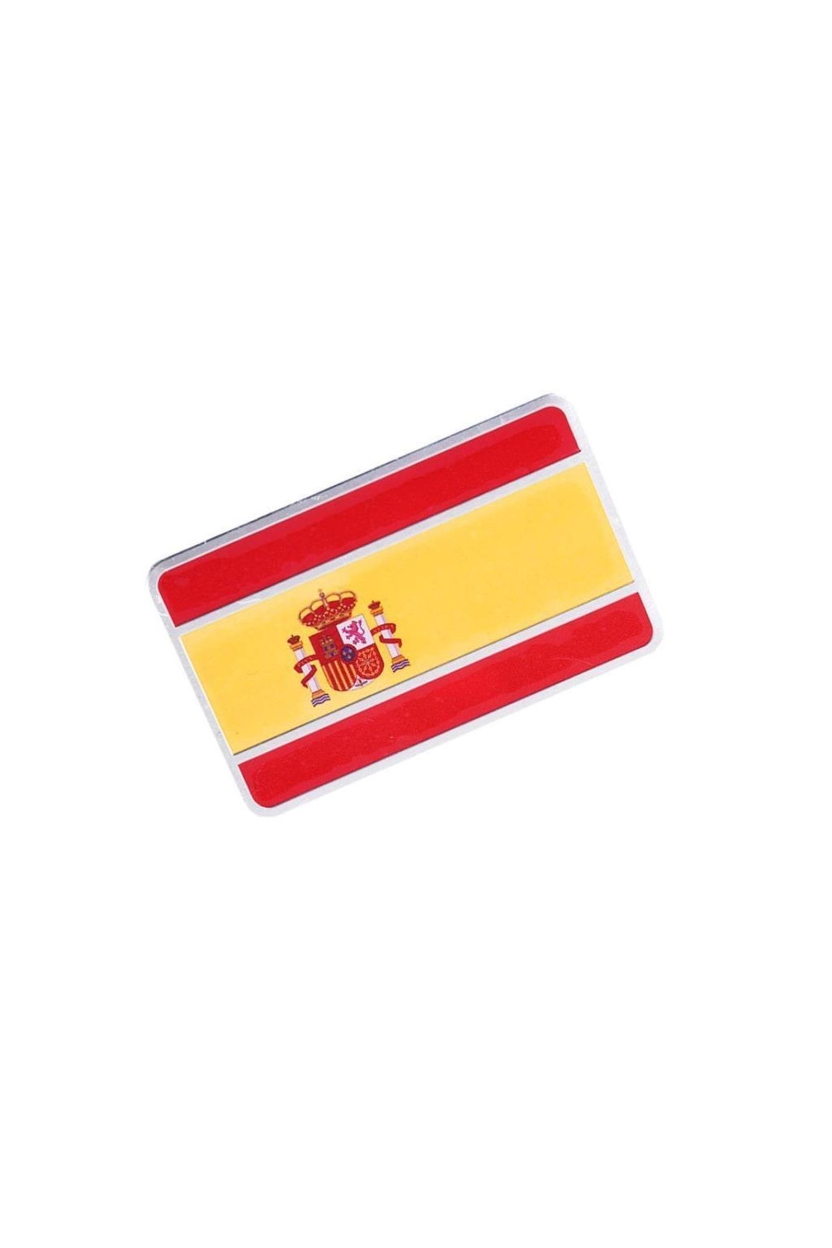 Knmaster Ispanya Bayrağı Tasarımlı Alüminyum Sticker Etiket