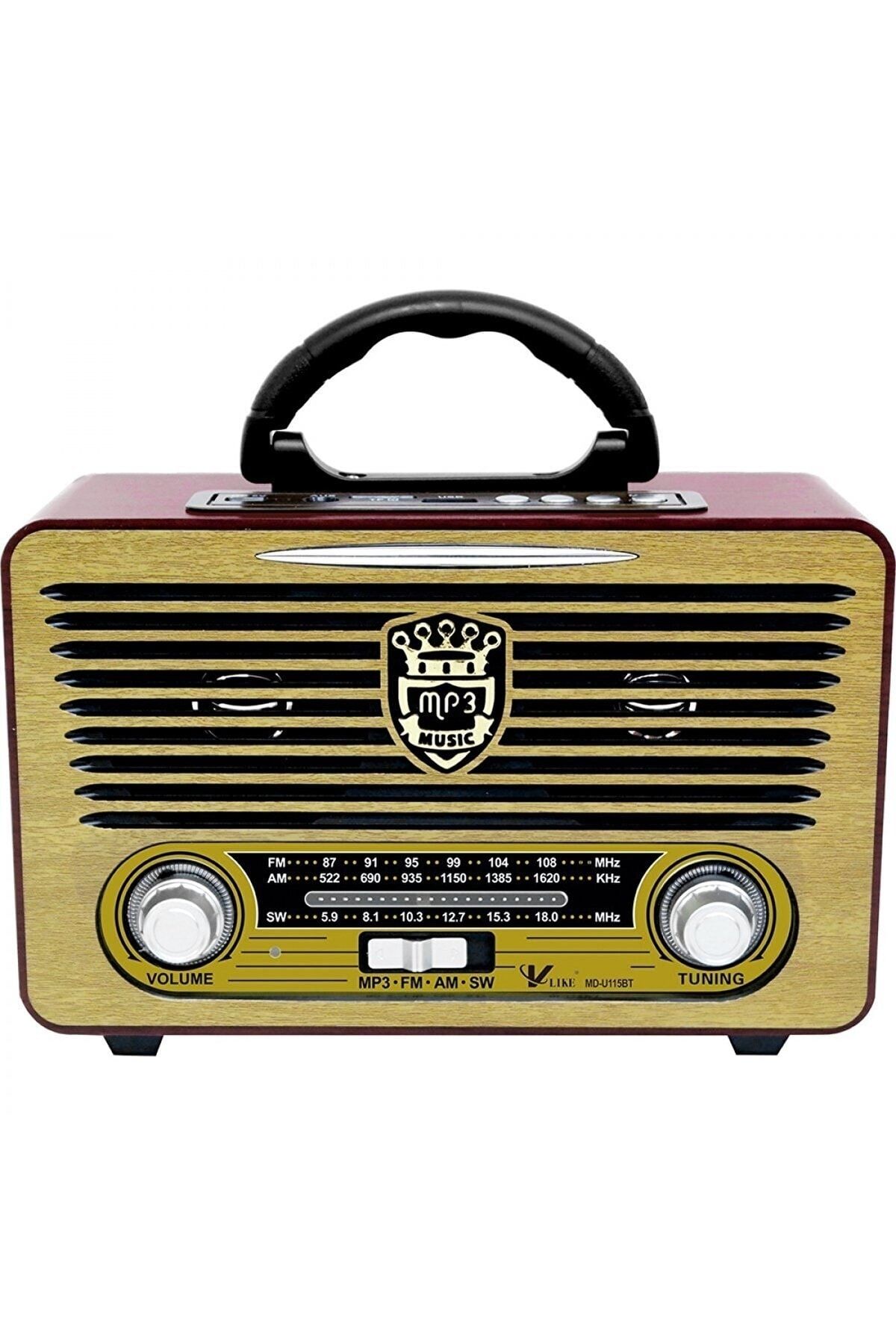 VOOKA A++ Kalite Nostalji Eskitme Bluetooth Hoparlör Fm Radio Sd Kart Usb Yüksek Ses Eski Nostalji 115bt
