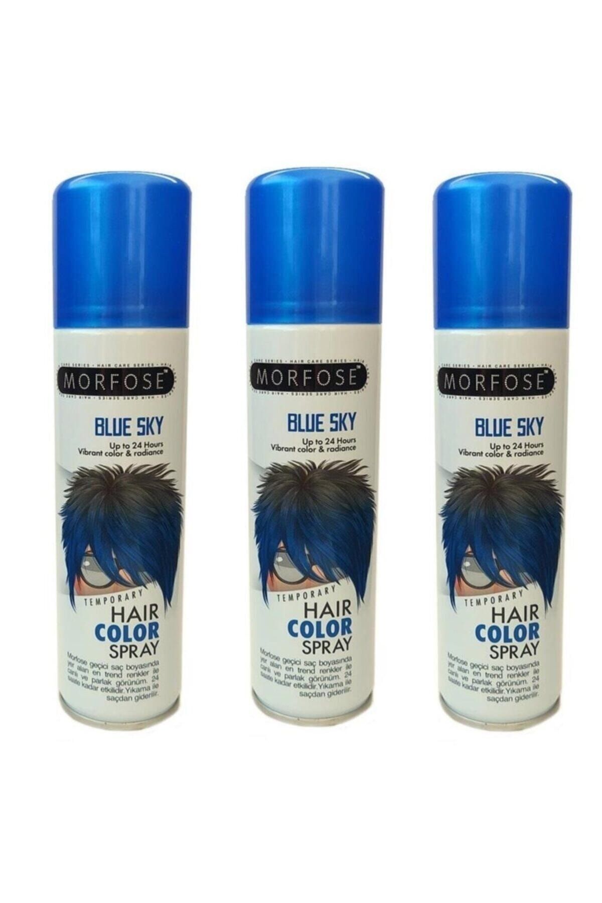 Morfose Hair Color Spray 150ml Blue Sky Renkli Saç Spreyi X 3 Adet