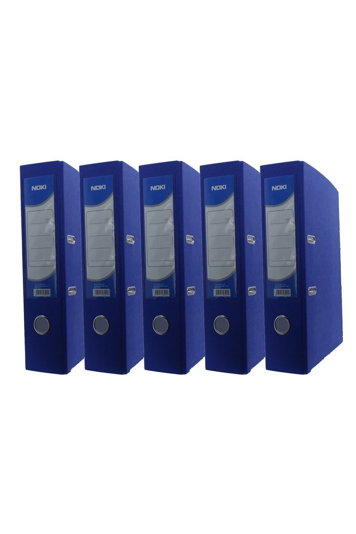 Noki Geniş Plastik Klasör (56411-130) Mavi 5 Li Paket