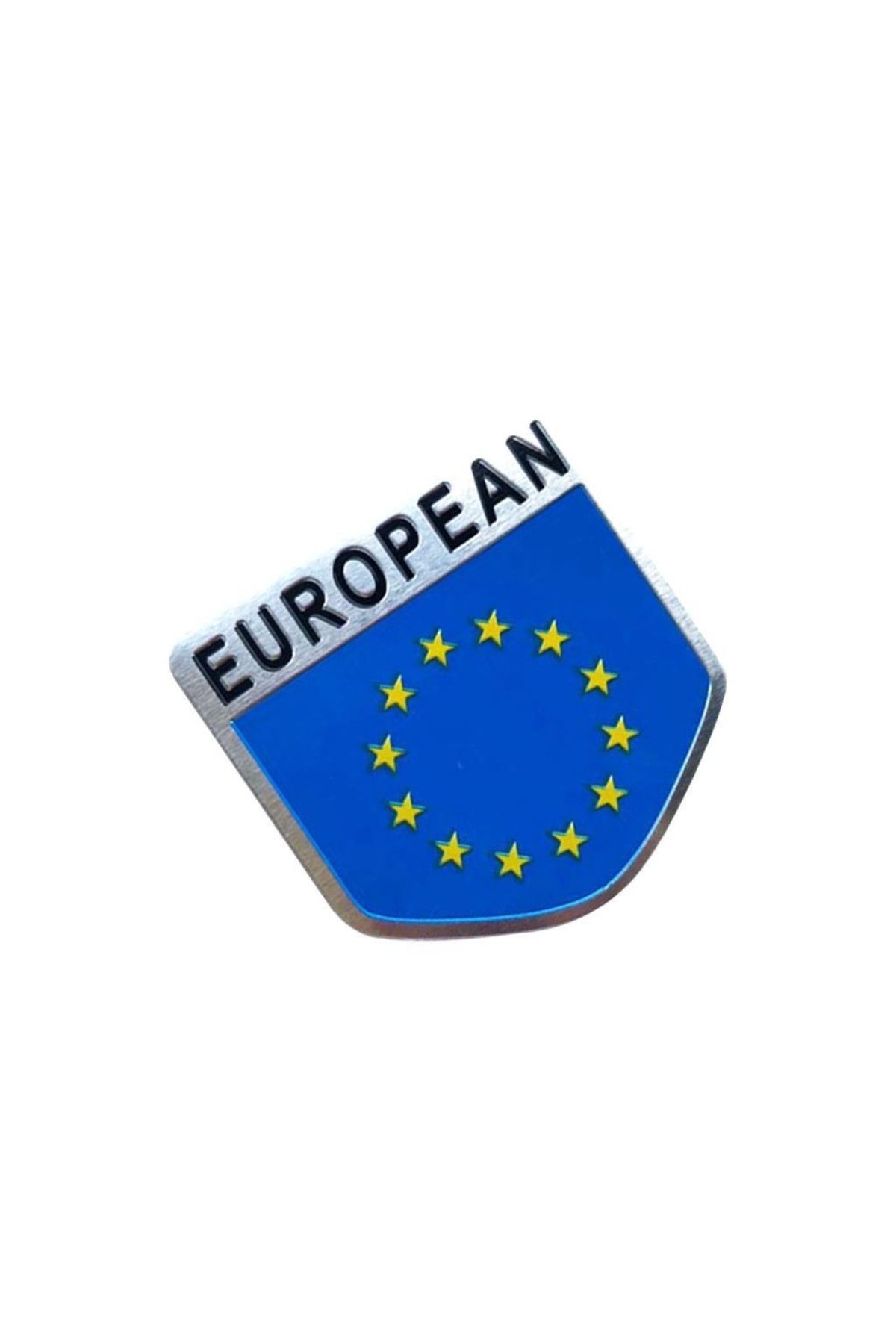 Knmaster Avrupa Birliği Bayrağı Tasarımlı Alüminyum Arma Sticker Etiket
