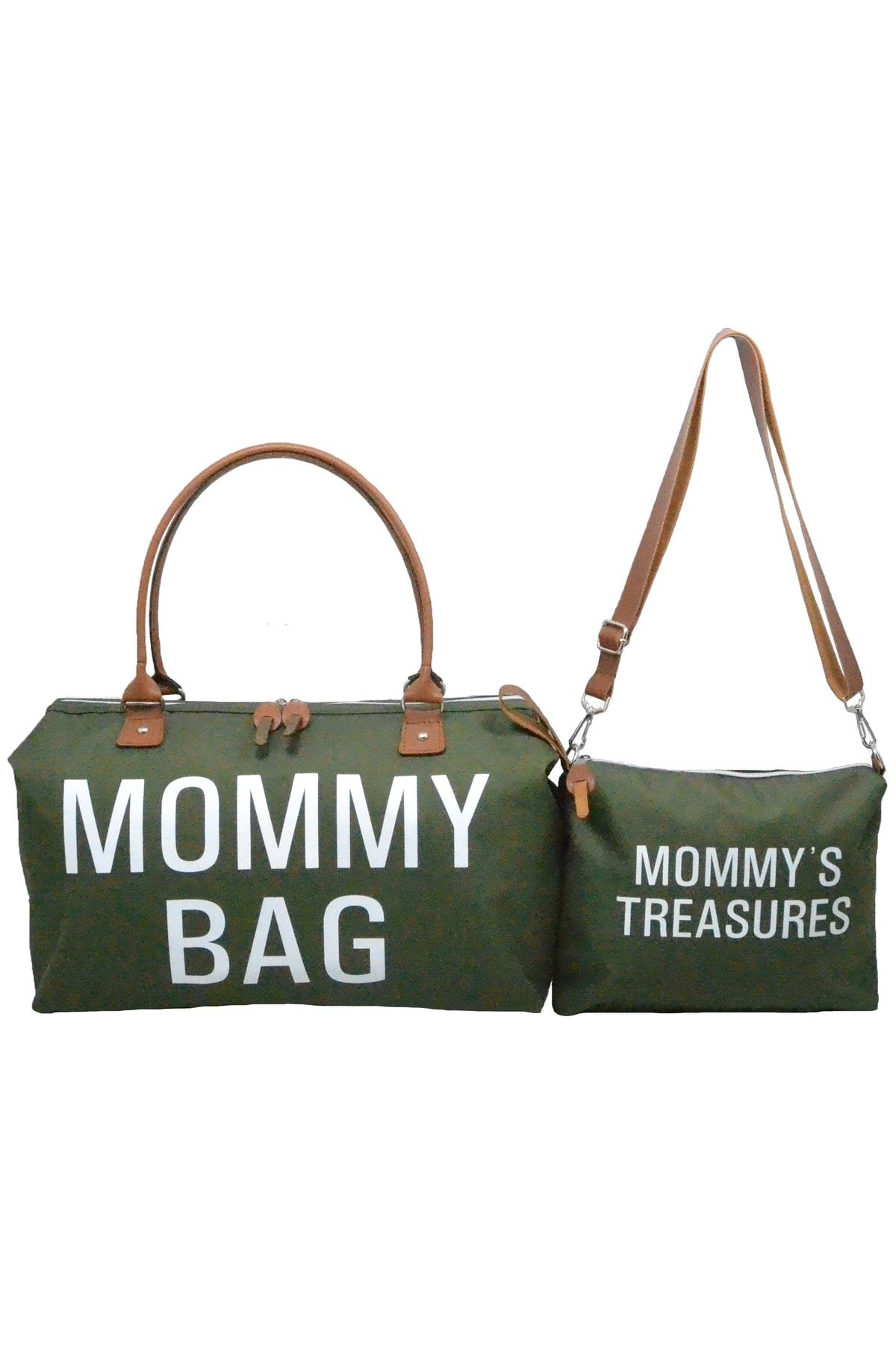 Babysi Mommy Bag Exclusive Tasarım 2 Li Set Yeşil Baby Anne Bebek Bakım Ve Kadın Çantası