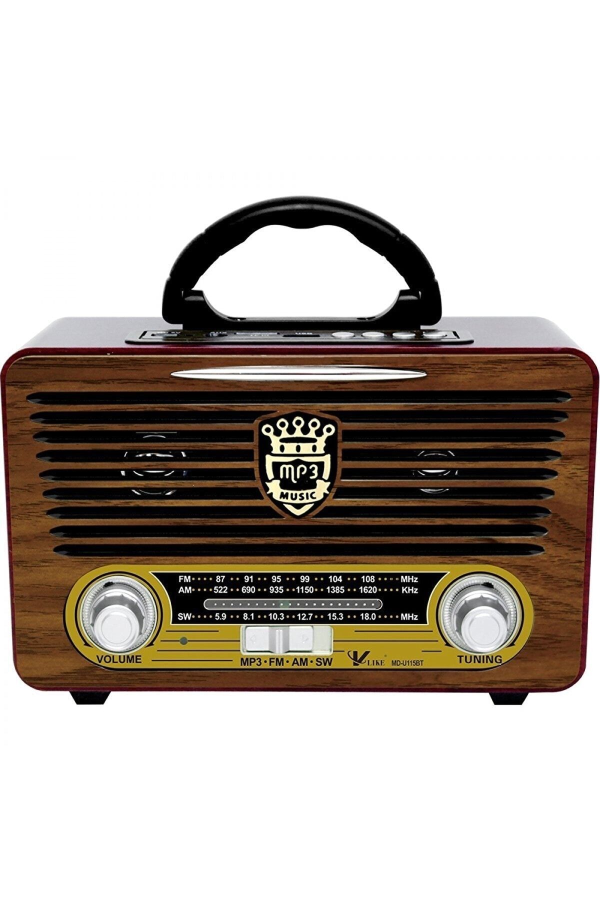 VOOKA A+ Kalite Nostalji Eskitme Bluetooth Hoparlör Fm Radio Sd Kart Usb Yüksek Ses Eski Nostalji 115bt