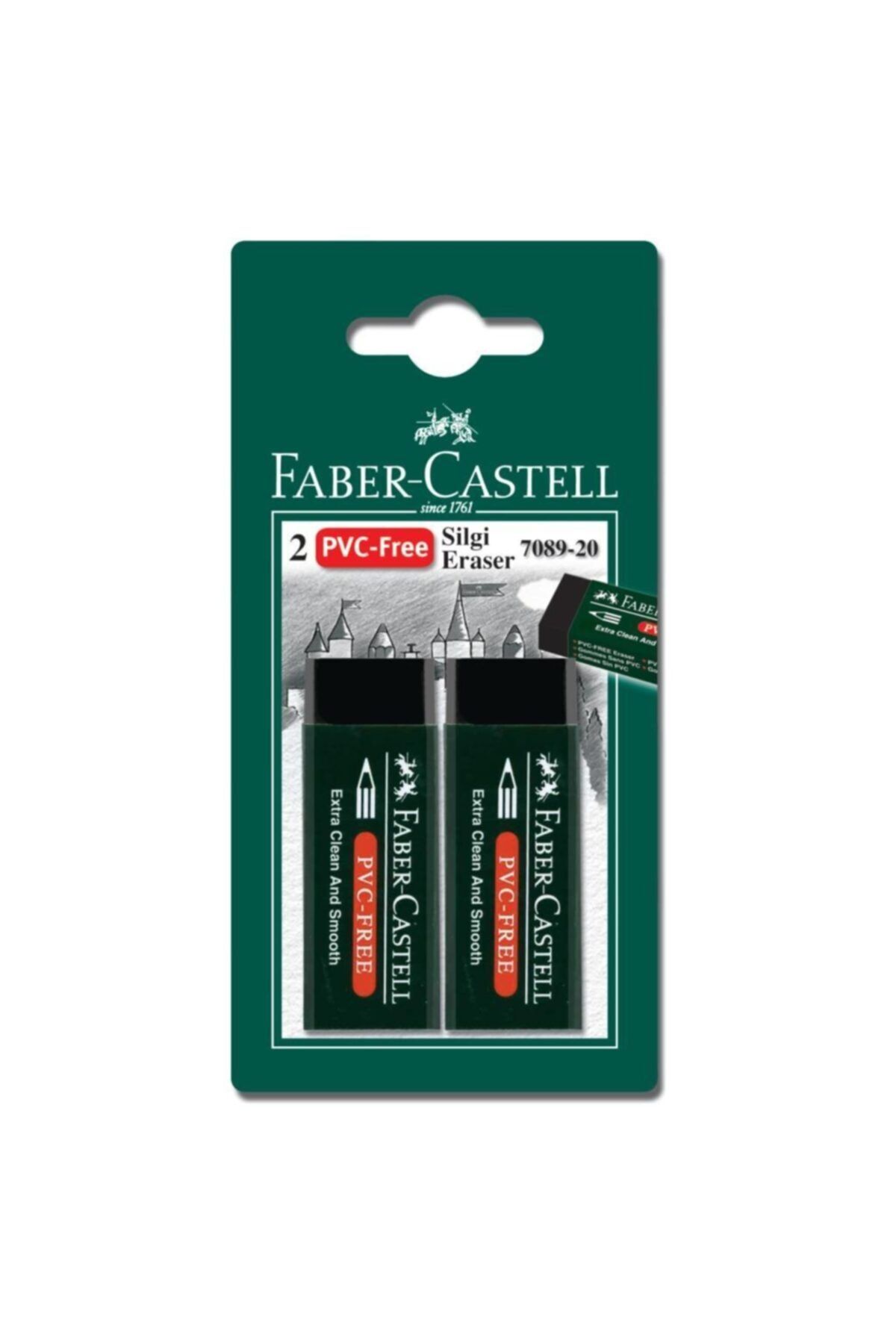 Faber Castell Siyah Plastik Silgi 2'li