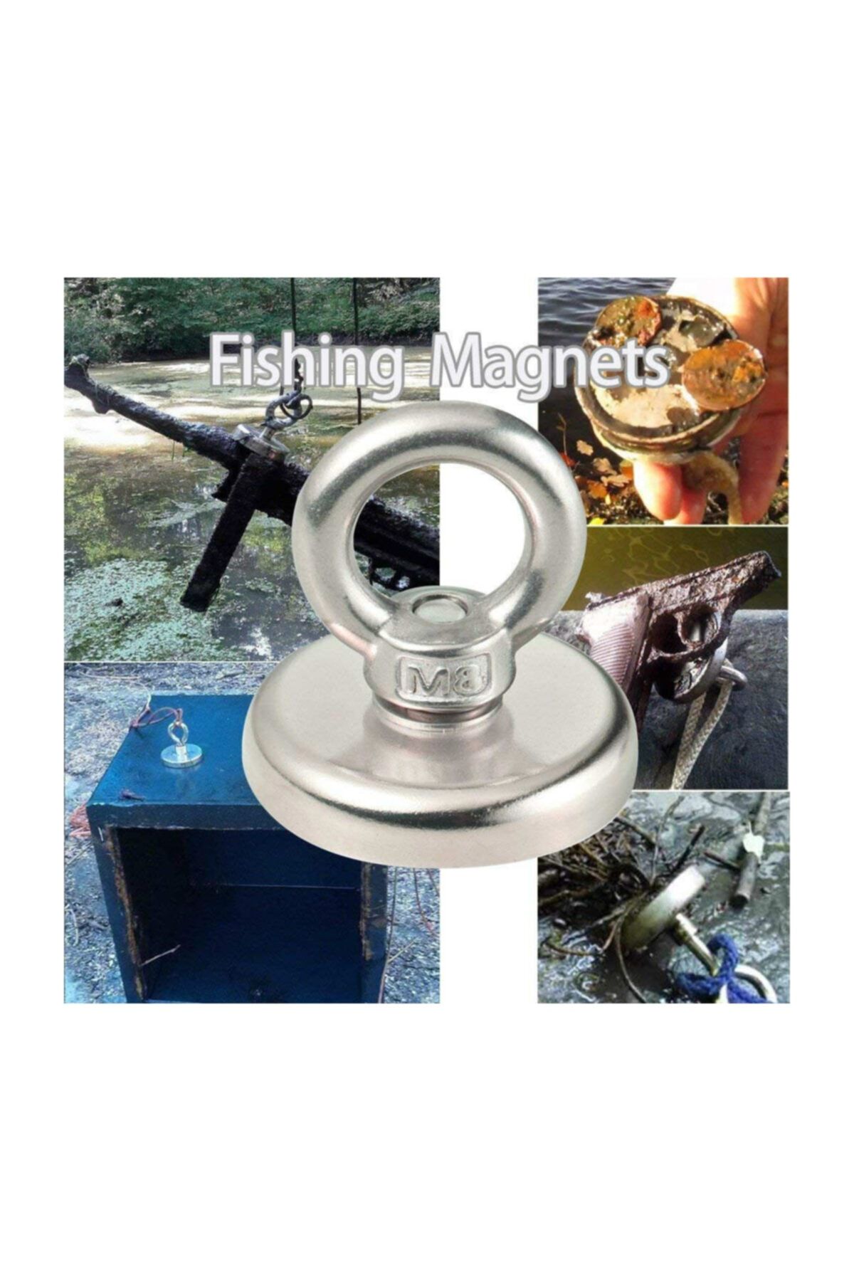 Dünya Magnet Magnet Fishing, 25mm Askılı Güçlü Neodyum Mıknatıs, Kurtarma Mıknatısı