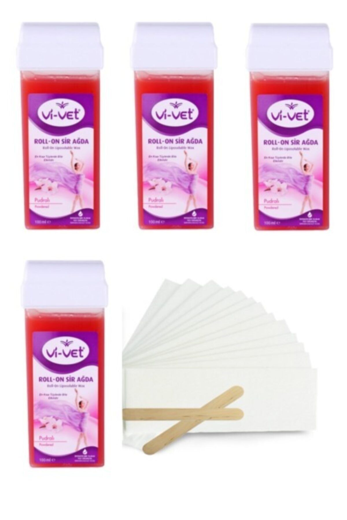 Vi vet Roll-on Sir Ağda Pudralı 100 Ml X 4 Adet Roll-on Liposoluble Wax X 4 Pieces