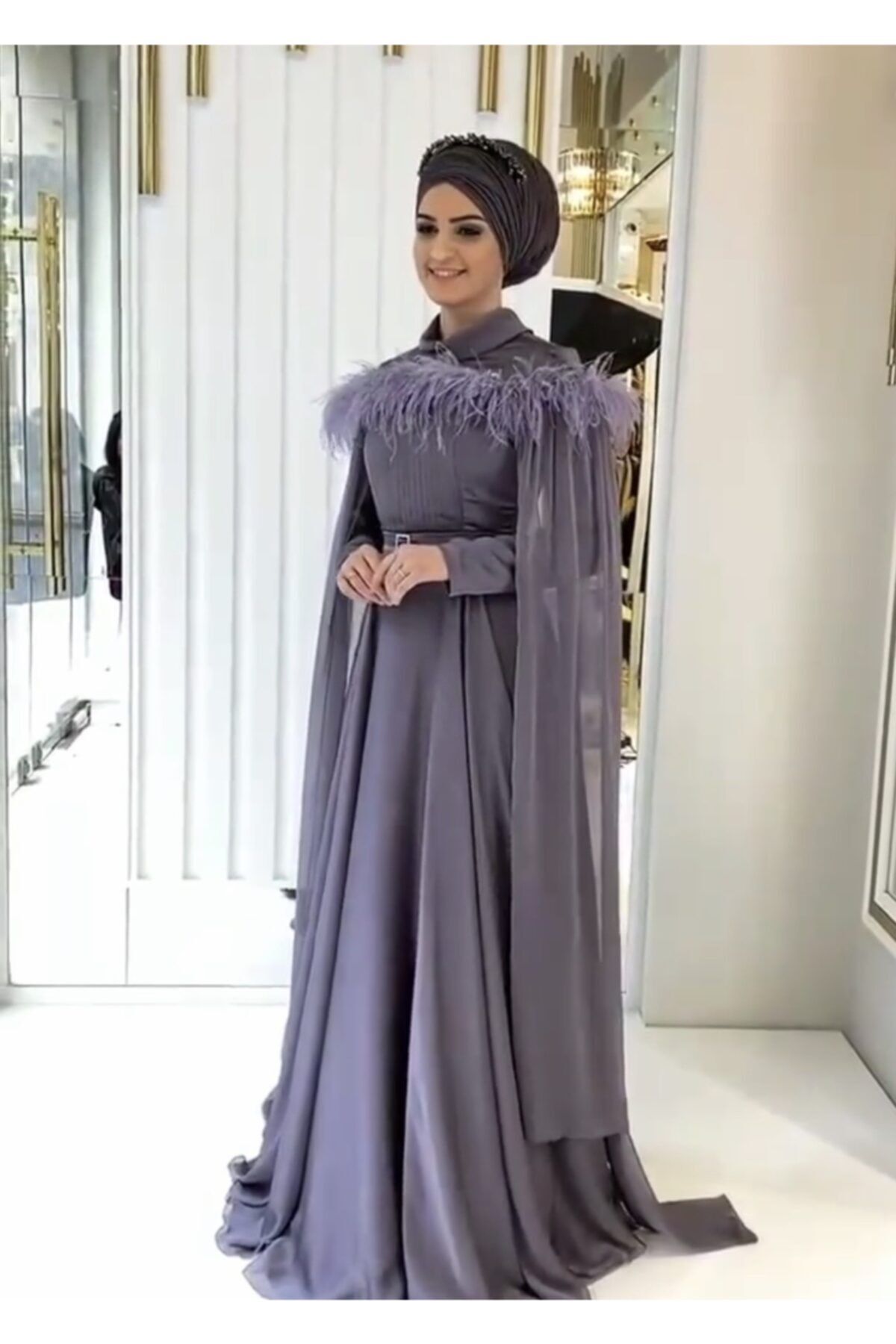 PINAR ŞEMS Kadın Lila Aleyna Abiye