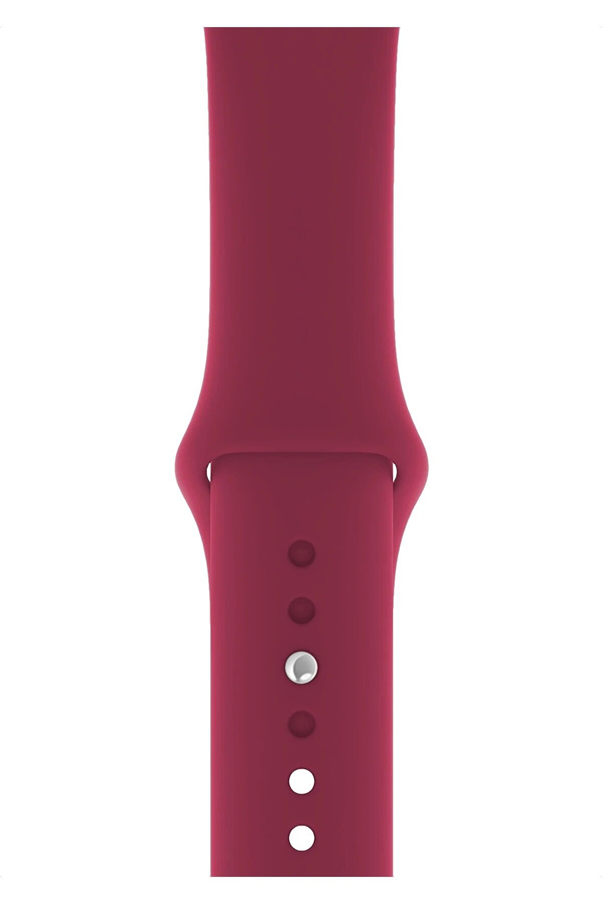 Fibaks Unisex Bordo Apple Watch 44mm A+ Yüksek Kalite Spor Klasik Silikon Kordon