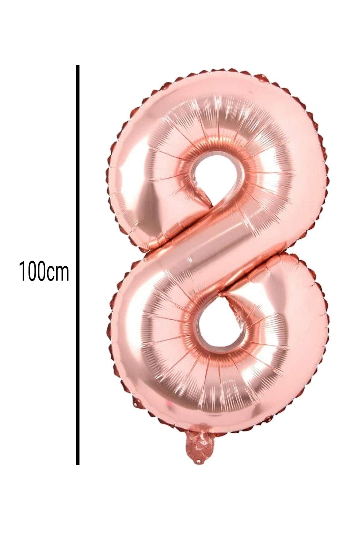 E Elmas 8 Rakamı Folyo Balon Rose Gold (100cm)