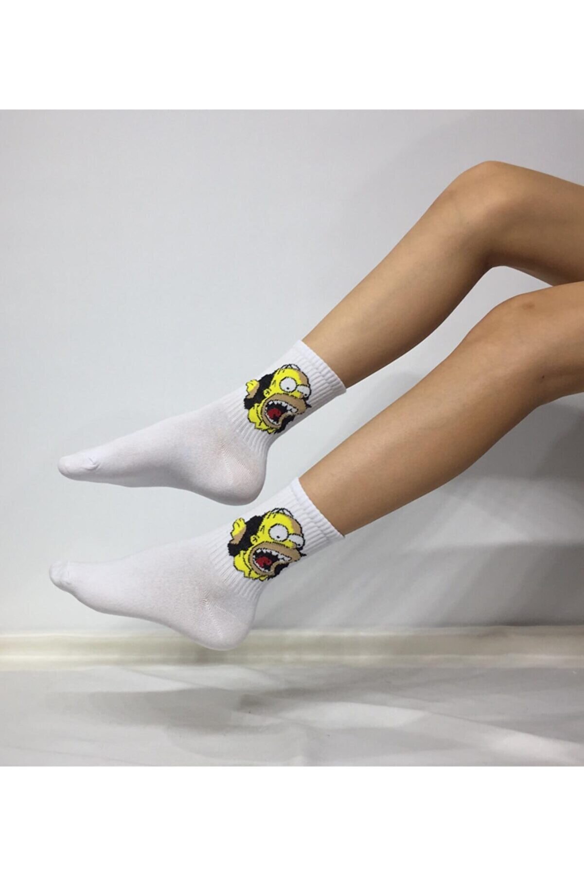 Adel Unisex Penye Simpsons Desenli Kolej Çorabı