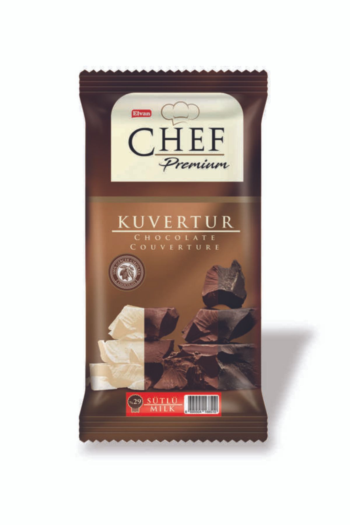 Elvan Chef Premium Yüzde 29 Sütlü Mini Kuvertür 200 Gr. (1adet)