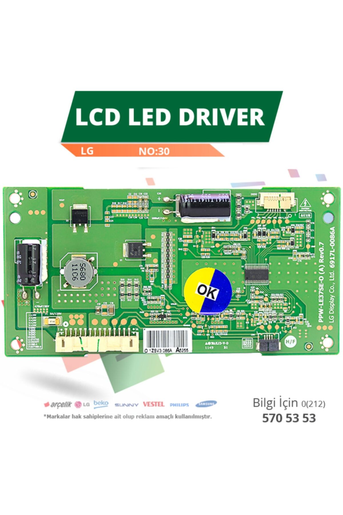 LG Lcd Led Driver (6917l-0086a,ppw-le37se-o (a) Rev0.7) (lc370eun Se M2) (no:30)