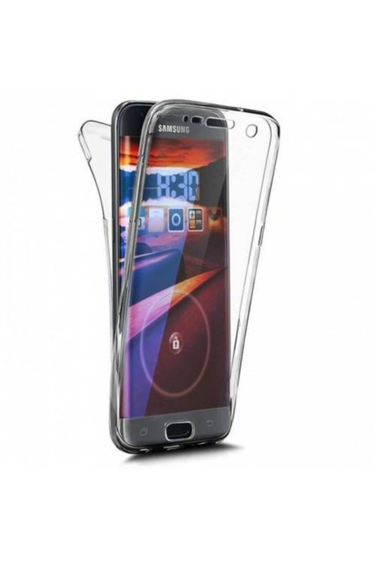 Samsung Teleplus Galaxy J7 Prime 360 Ön Arka Silikon Kılıf Şeffaf