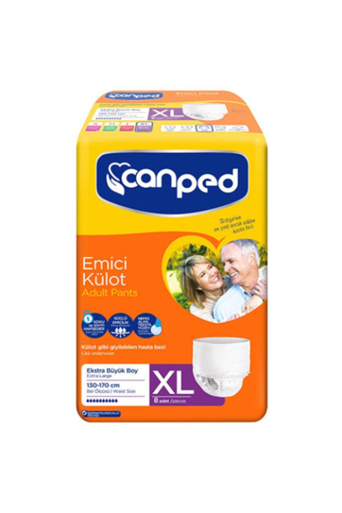 Canped Emici Külot Büyük Boy Hasta Bezi 8li Extra Large