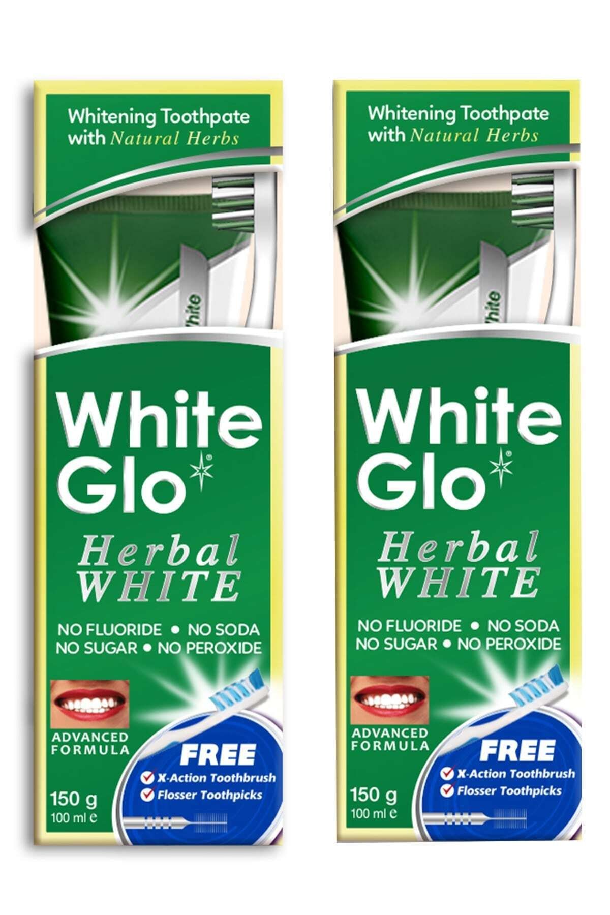White Glo Herbal Bitkisel Beyazlatıcı Diş Macunu Avantaj Paket X 2 Adet