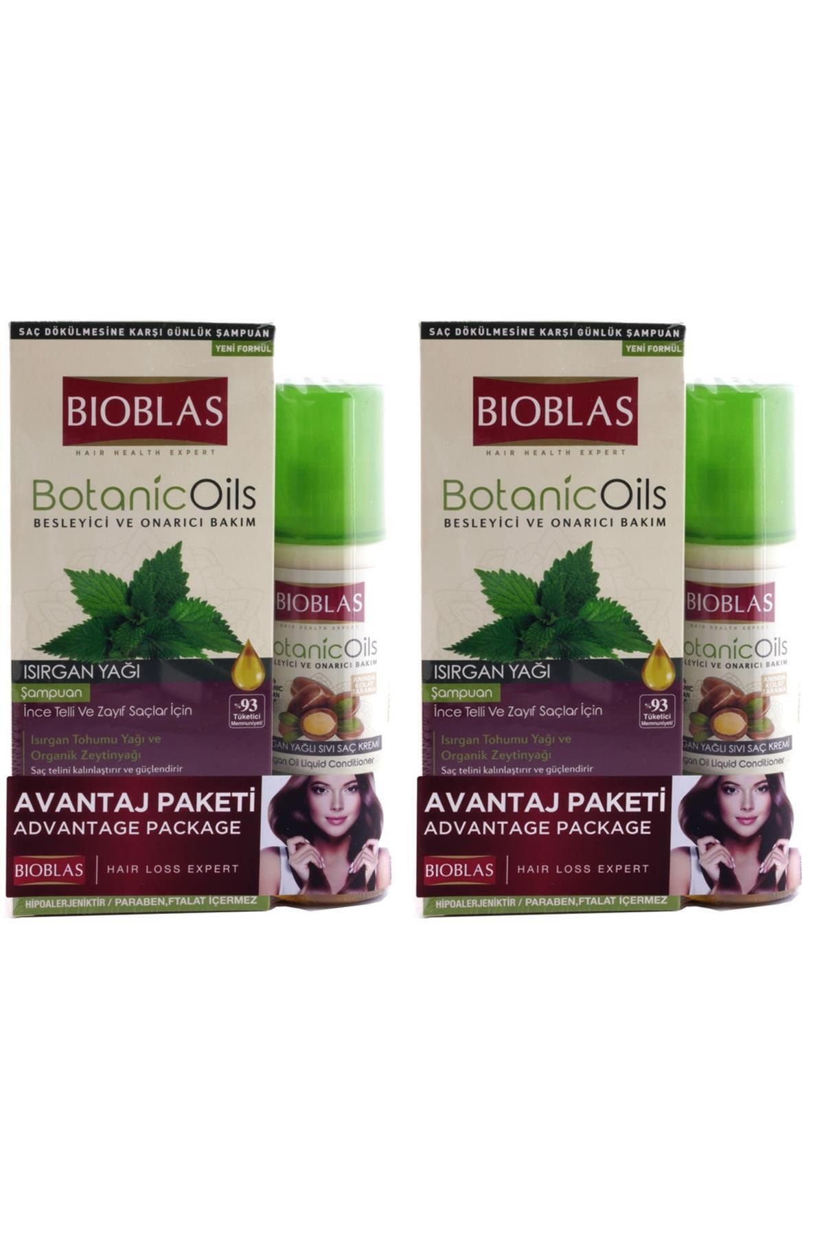 Bioblas Botanic Oils Şampuan Isırgan 360ml + Argan Saç Kremi 200m X 2 Adet