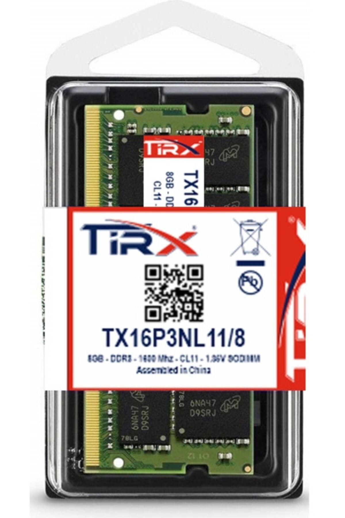 Tirx Tx16p3nl11/8 8 Gb Ddr3l 1600 Mhz Intel & Amd Işlemcilerde Çalışır