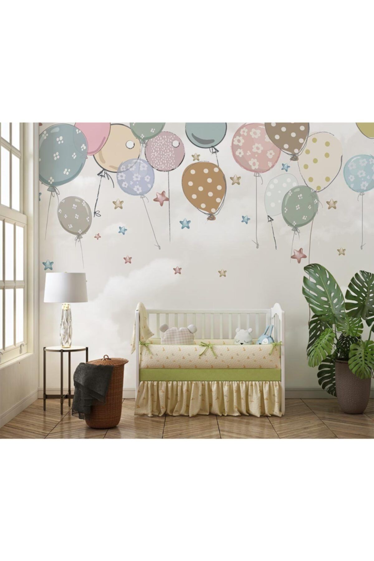 Özen Duvar Kağıtları Renkli Balonlar Bebek Ve Çocuk Odası Duvar Kağıdı
