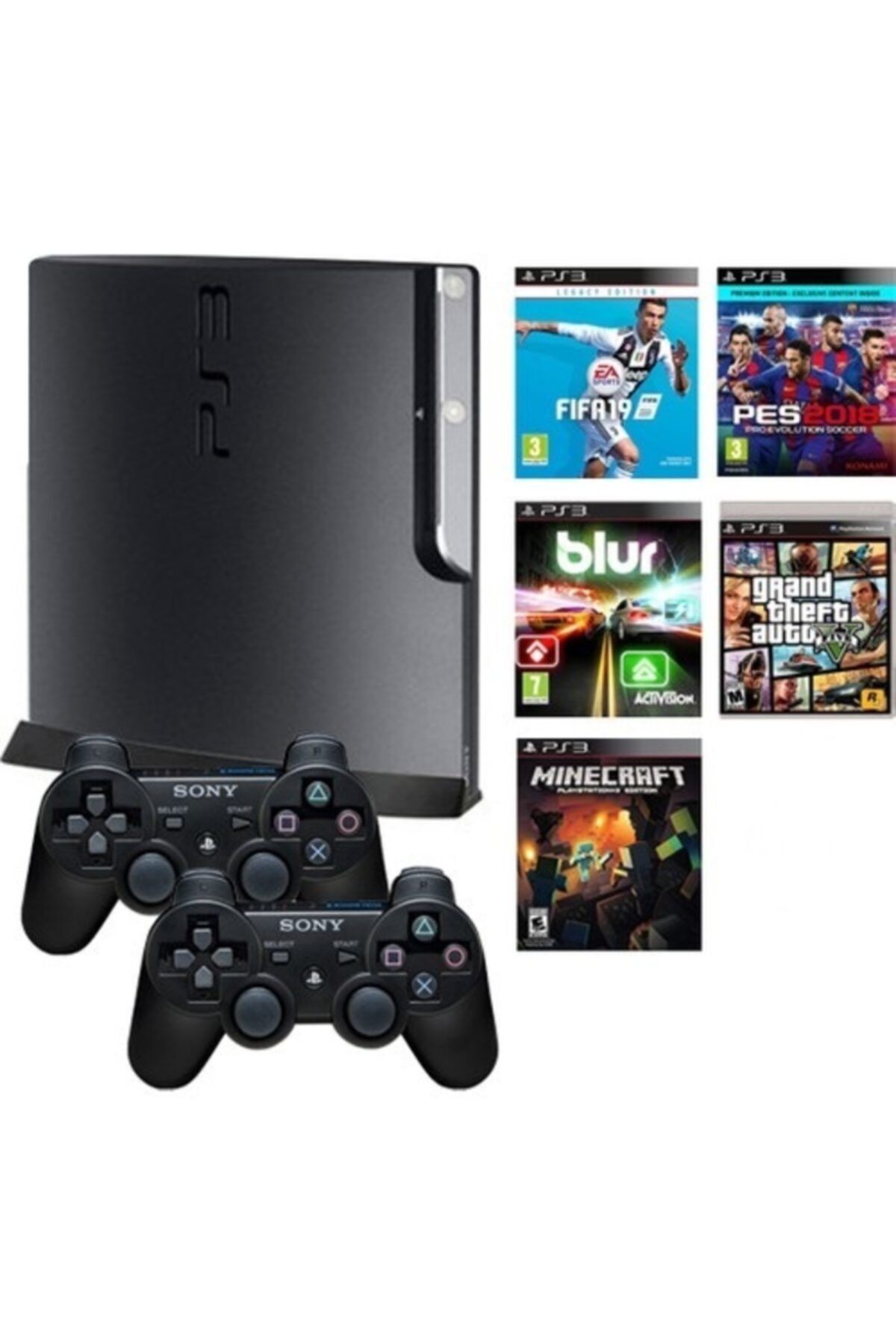 Sony Sıfır Ps3 Playstation 3 500 Gb Slim Konsol+200 Oyun+2 Kol