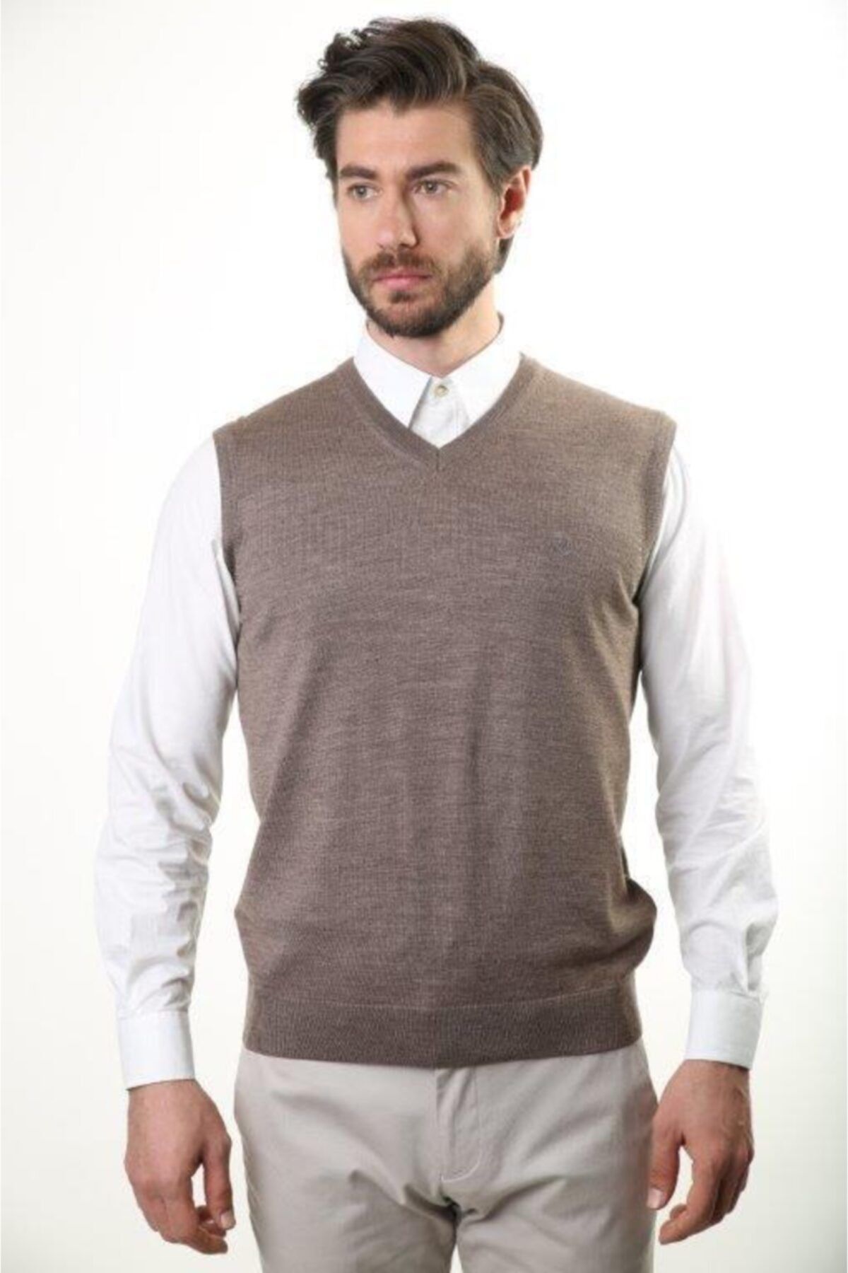 Sweater V Yaka Erkek Triko Süveter 2361-1