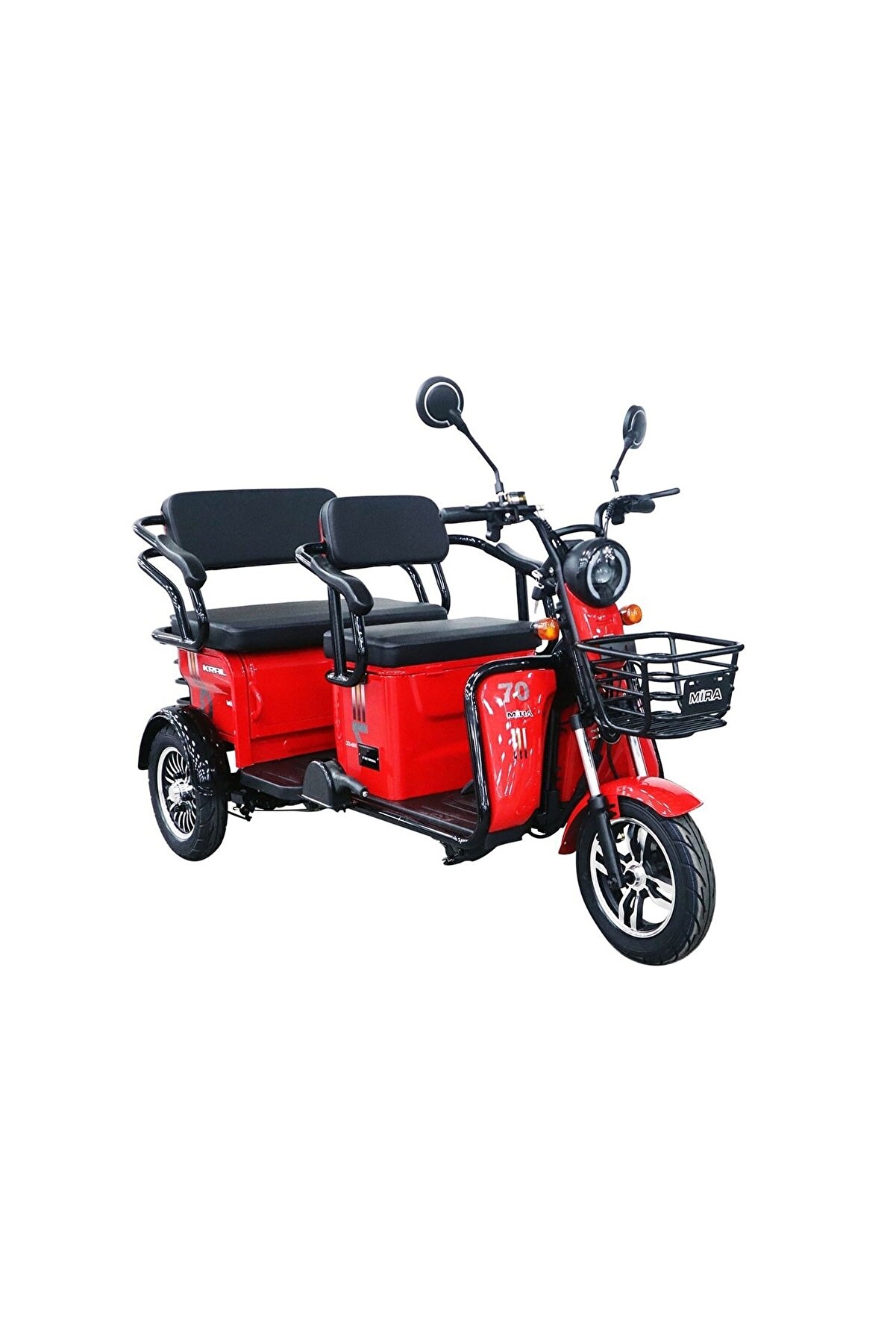 Kral Mira 3 Tekerli Elektrikli Motosiklet - 60v 20ah X 5 Akülü - Kırmızı