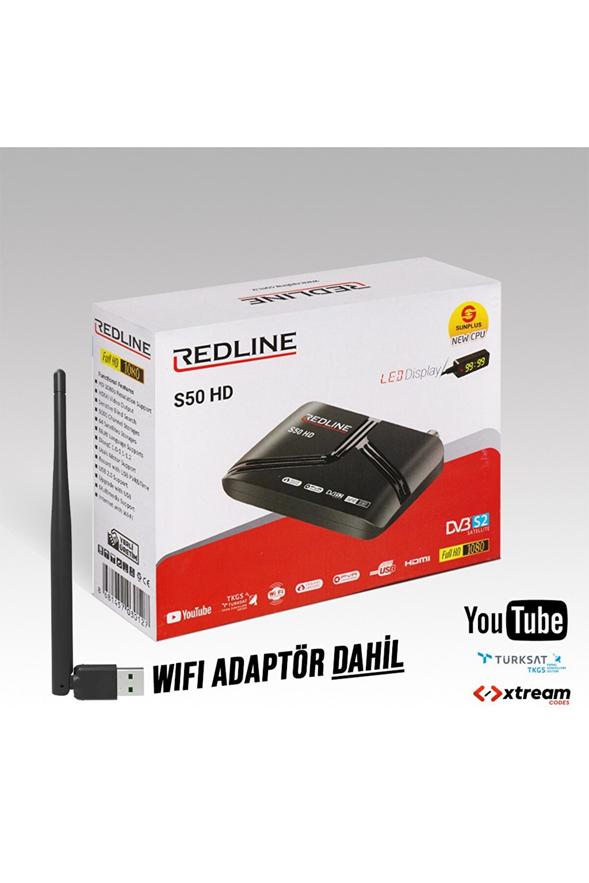 Redline S50 Hd 1 Yıl Free Ip + Wireless Adaptör