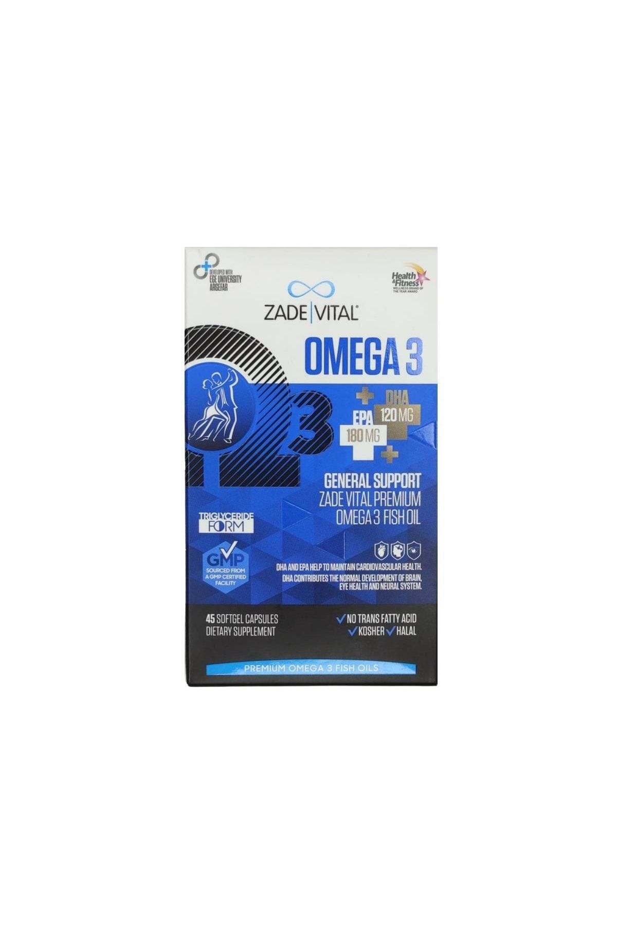 Zade Vital Premium Omega 3 Genel Destek Balık Yağı 45 Yumuşak Kapsül