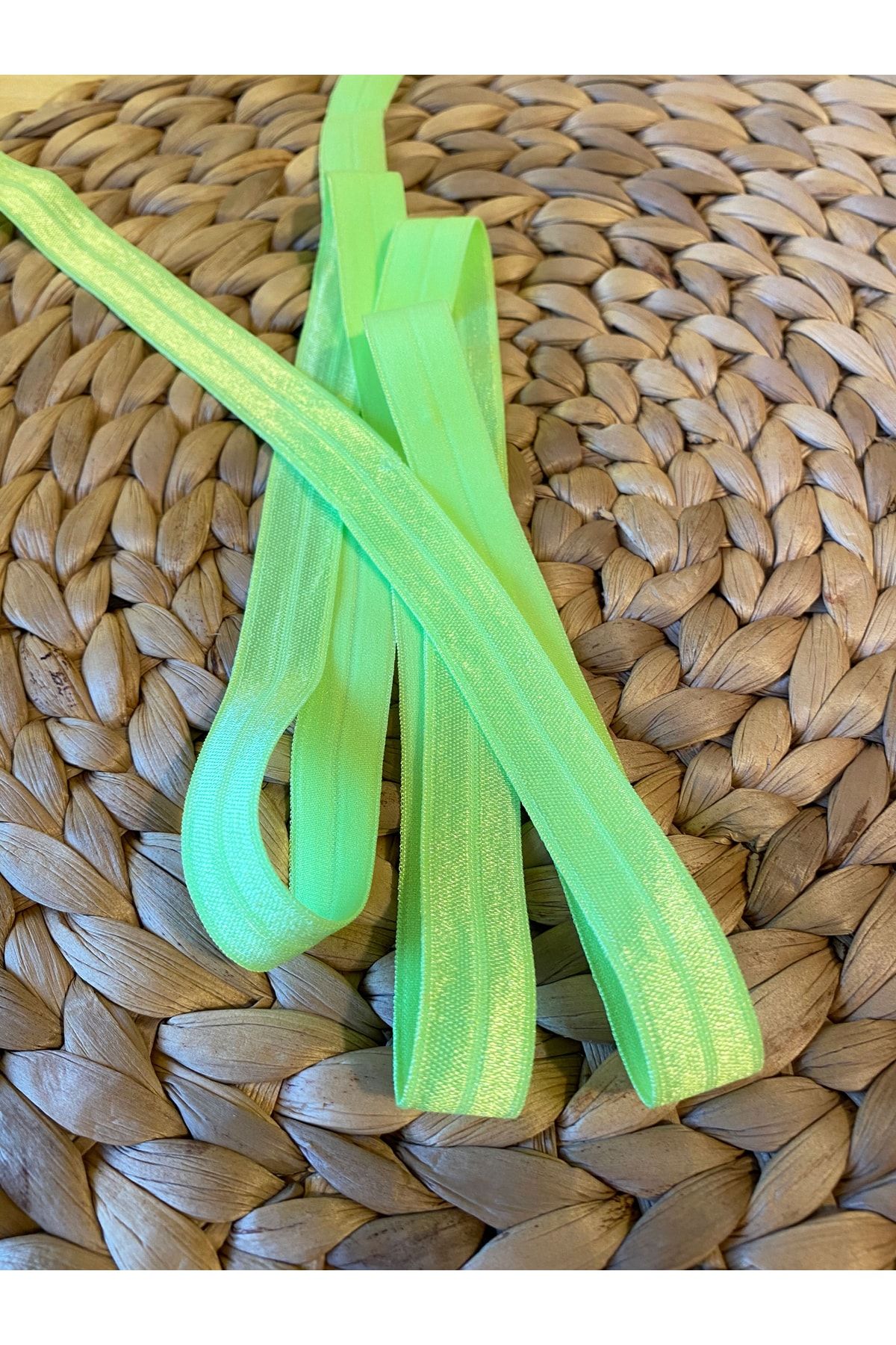 Baby Fehn Neon Yeşil Saç Bandı Için Lastik Turuncu, 1.6cm 1 metre