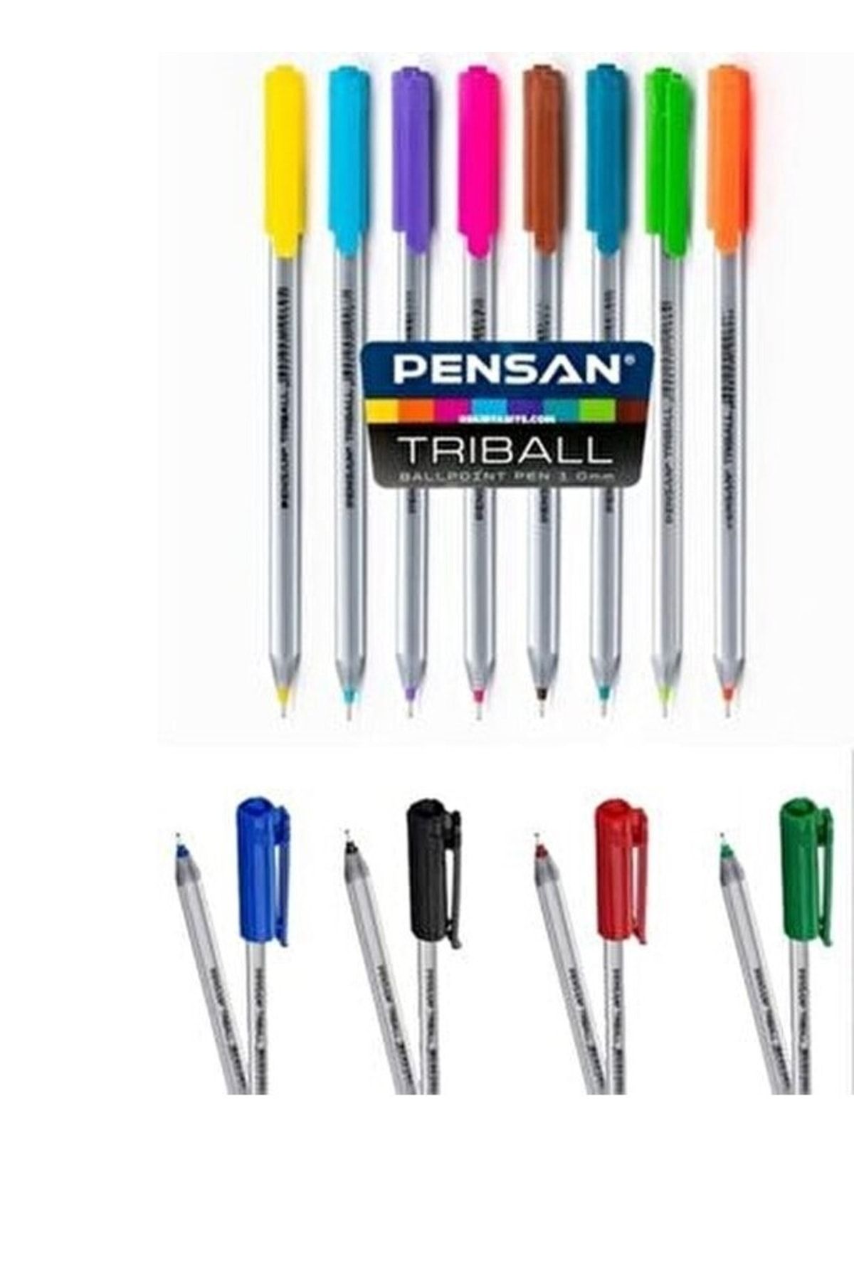 Pensan Triball 1.0 Mm Tükenmez Kalem 12 Farklı Renk