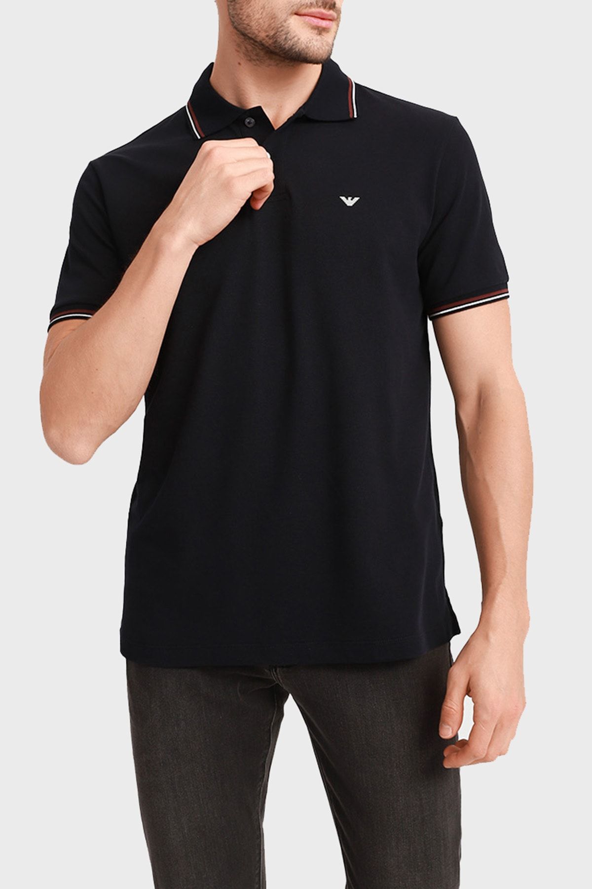 Emporio Armani Slim Fit Pamuklu Düğmeli Polo T Shirt Erkek Polo 8n1fb3 1jptz 0999