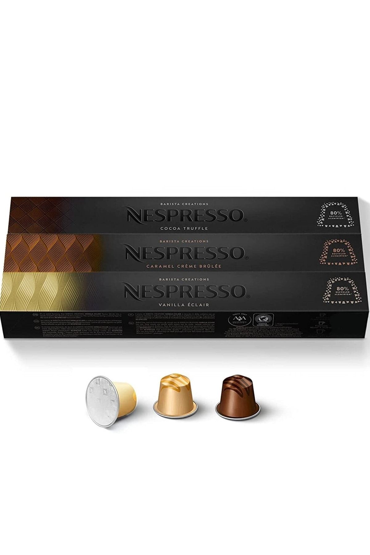 Nespresso Variations Aroma Serisi 3'lü Set Vanilla Eclair, Cocoa Truffle, Caramel Creme Brulee