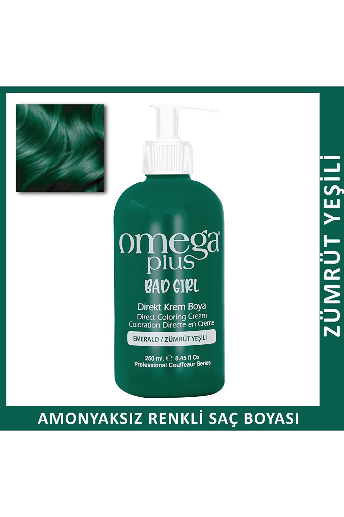 Omega Plus Bad Girl ZÜMRÜT YEŞİLİ Amonyaksız Renkli Saç Boyası 250ML