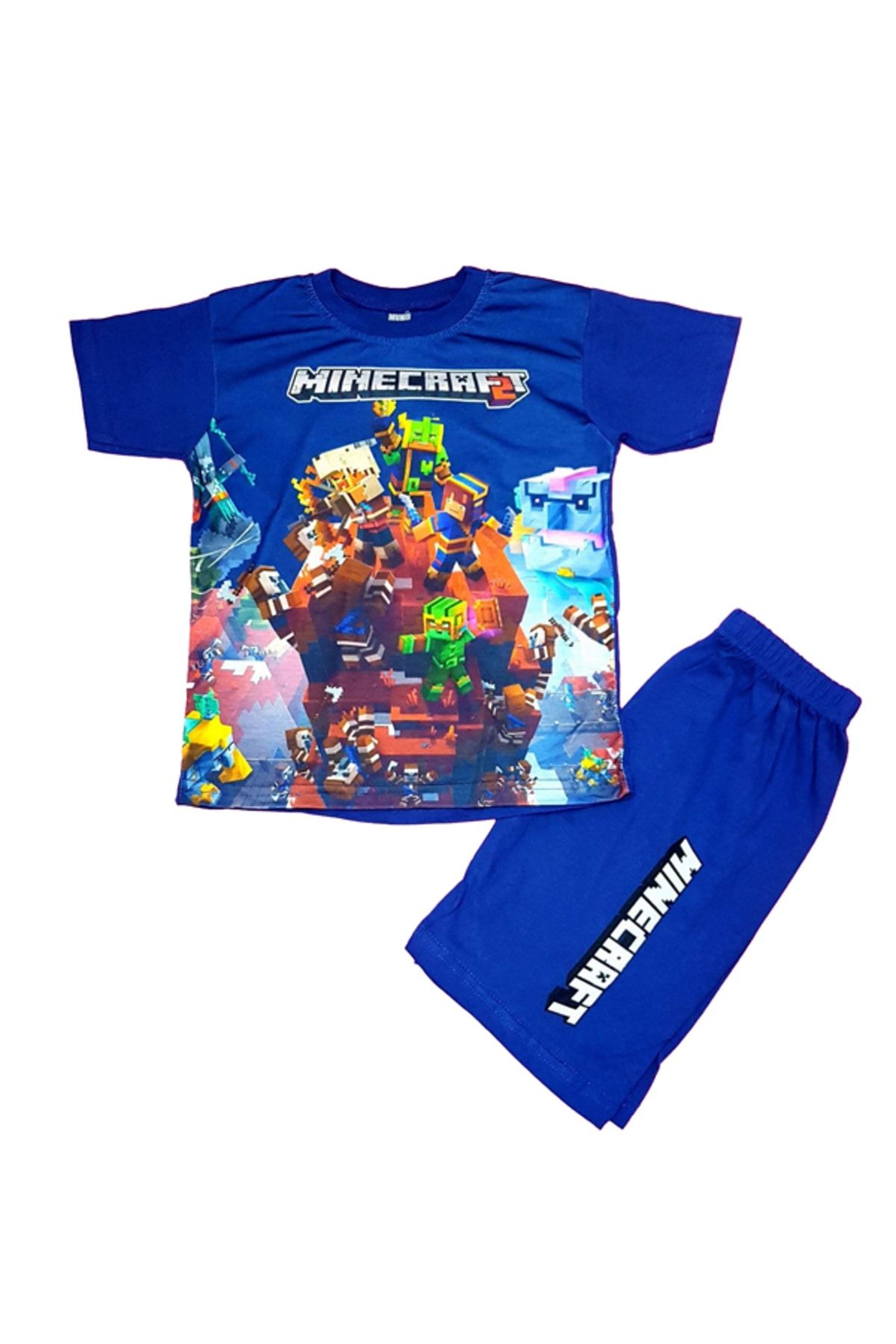 Minecraft Şort Tişört Alt Üst Çocuk Takım