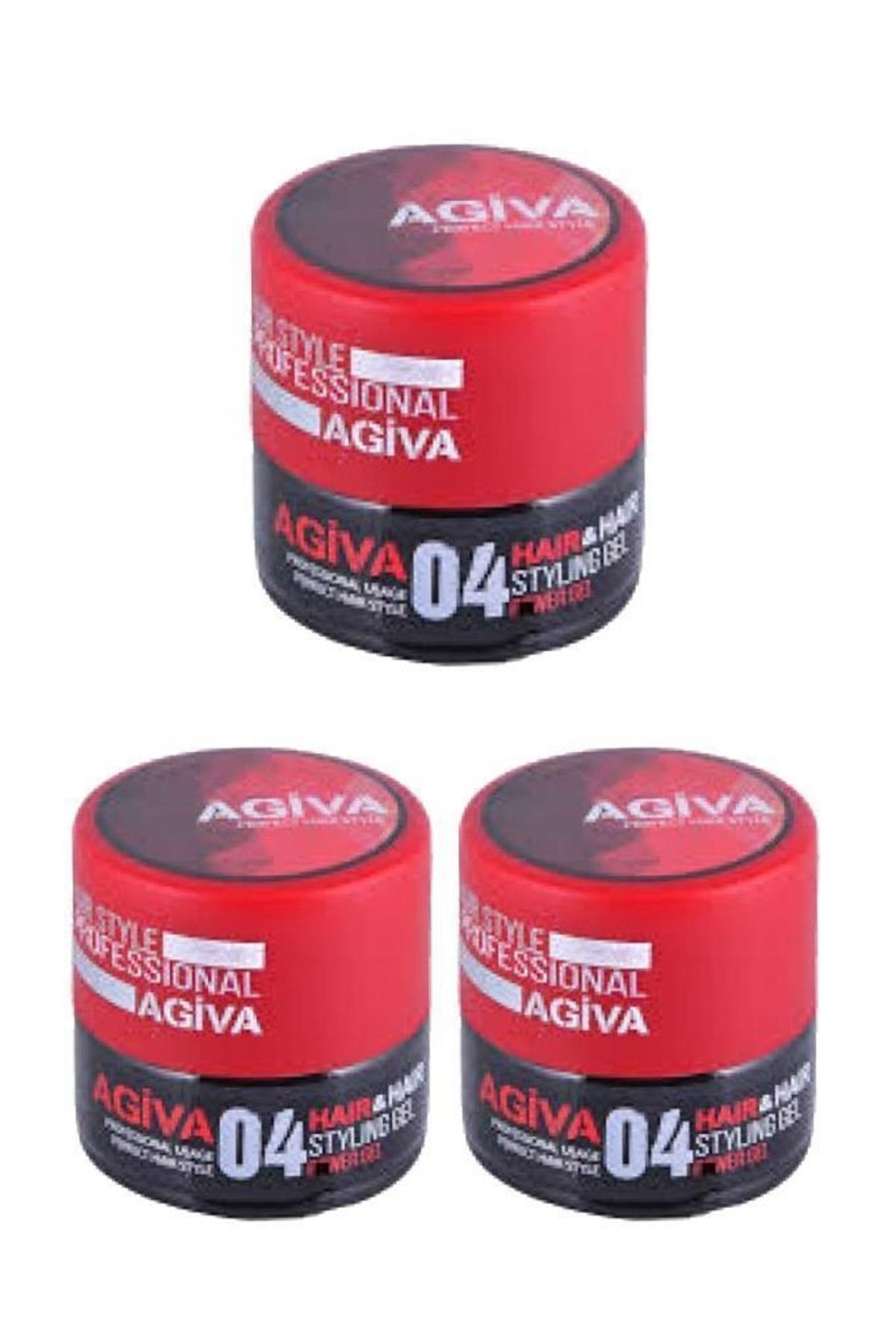 Agiva Hair Styling Gel 04 Red Power Strong 200 ml X3
