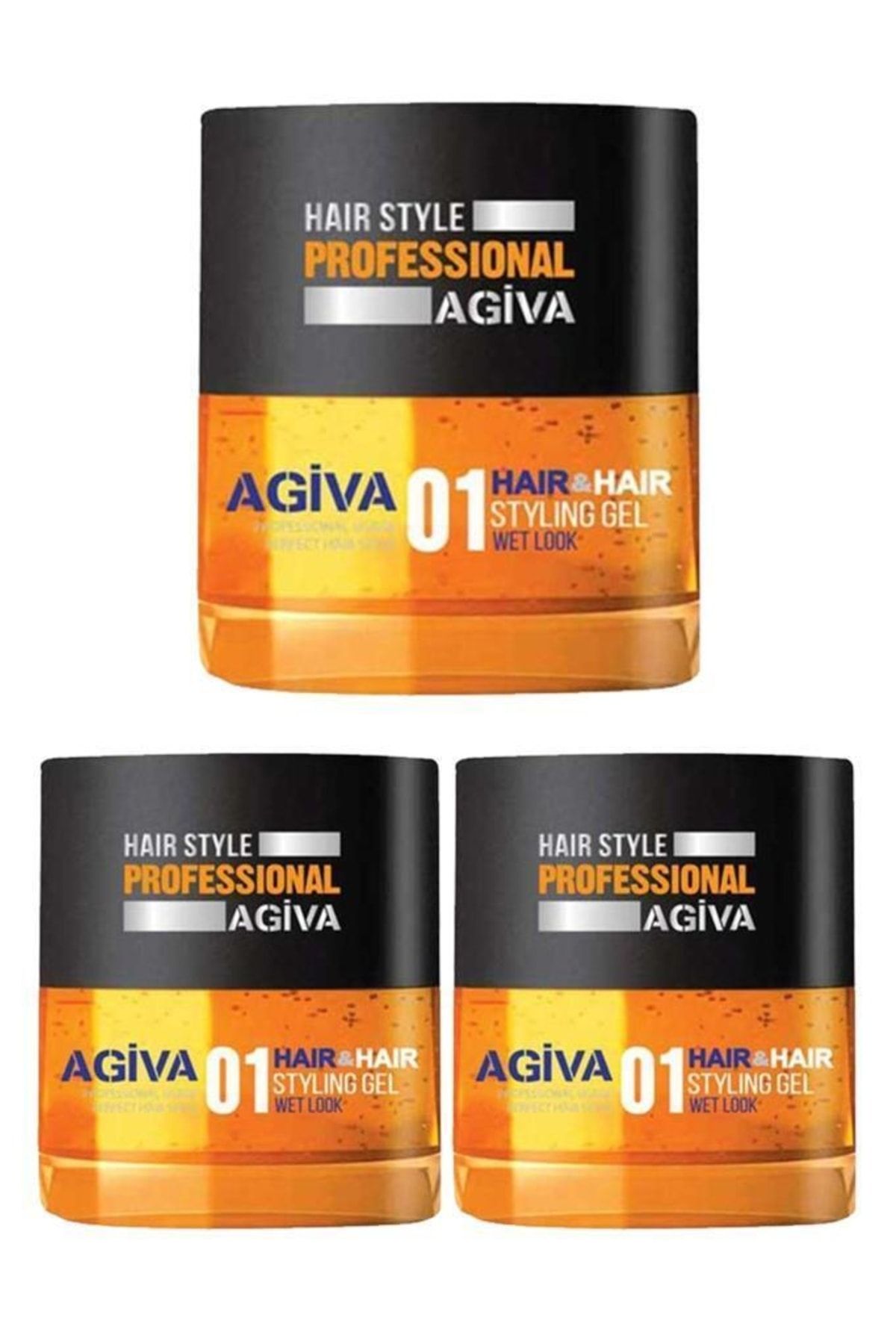 Agiva Hair Styling Gel 01 Wet Look 200 ml X3
